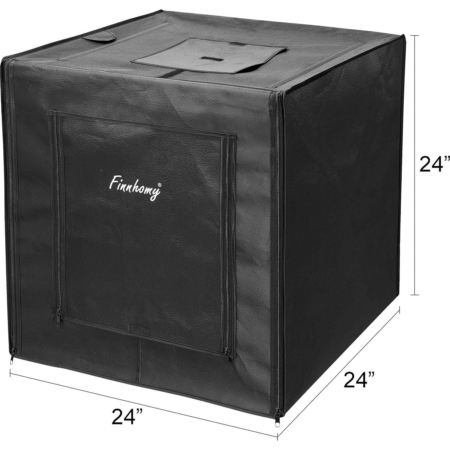 Finnhomy 24x24 Photo Box Professional Portable Photo Studio Photo Light Studio Photo Tent Light Box Table Top Photography Shooting Tent Box Lighting Kit