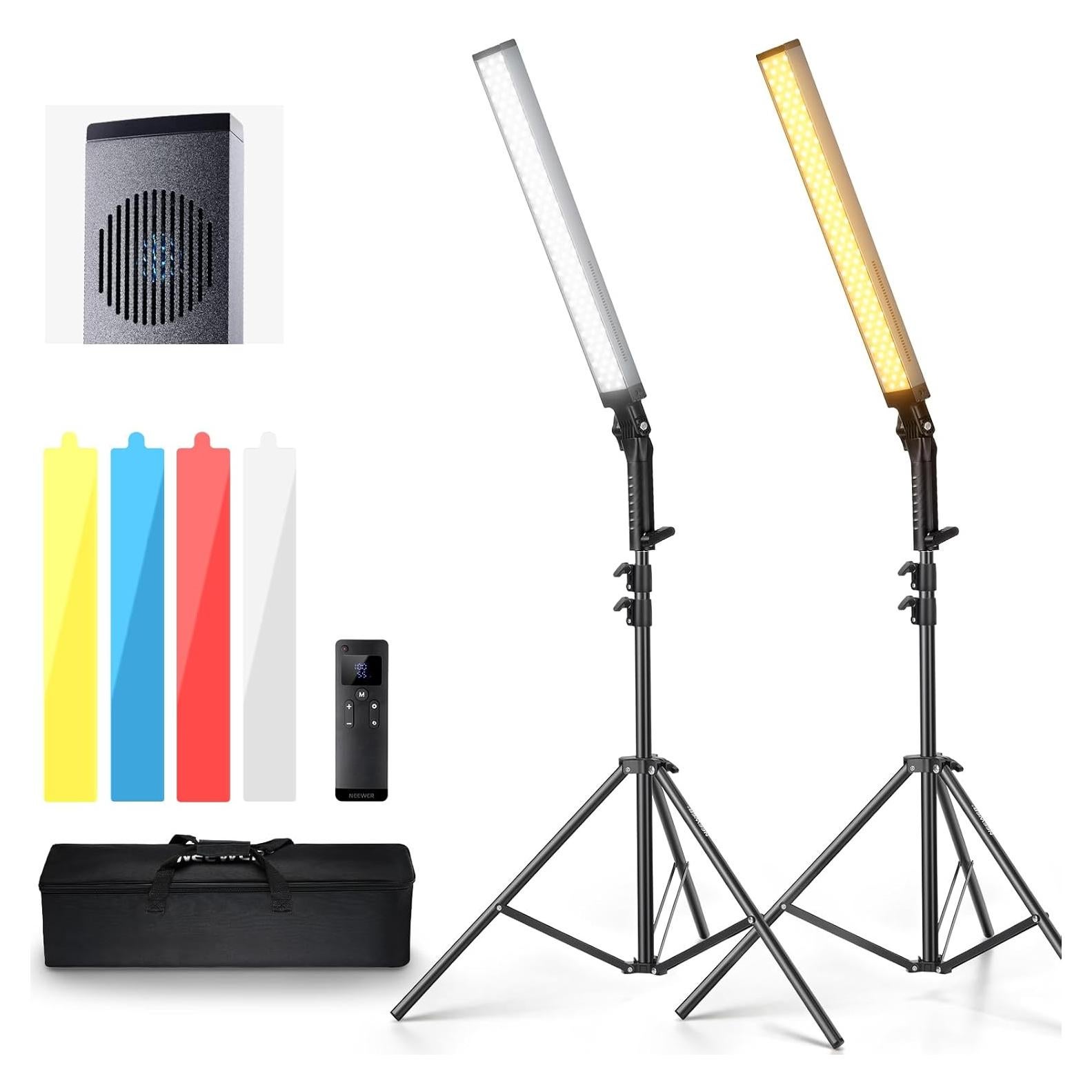 NEEWER Handheld 2.4G LED Video Light Stick Kit, Upgraded 40W Dimmable 3200K-5600K CRI97 with Stands/Filters/Carry Bag for Gaming Photography YouTube TikTok Video Recording, BH20B Ultra