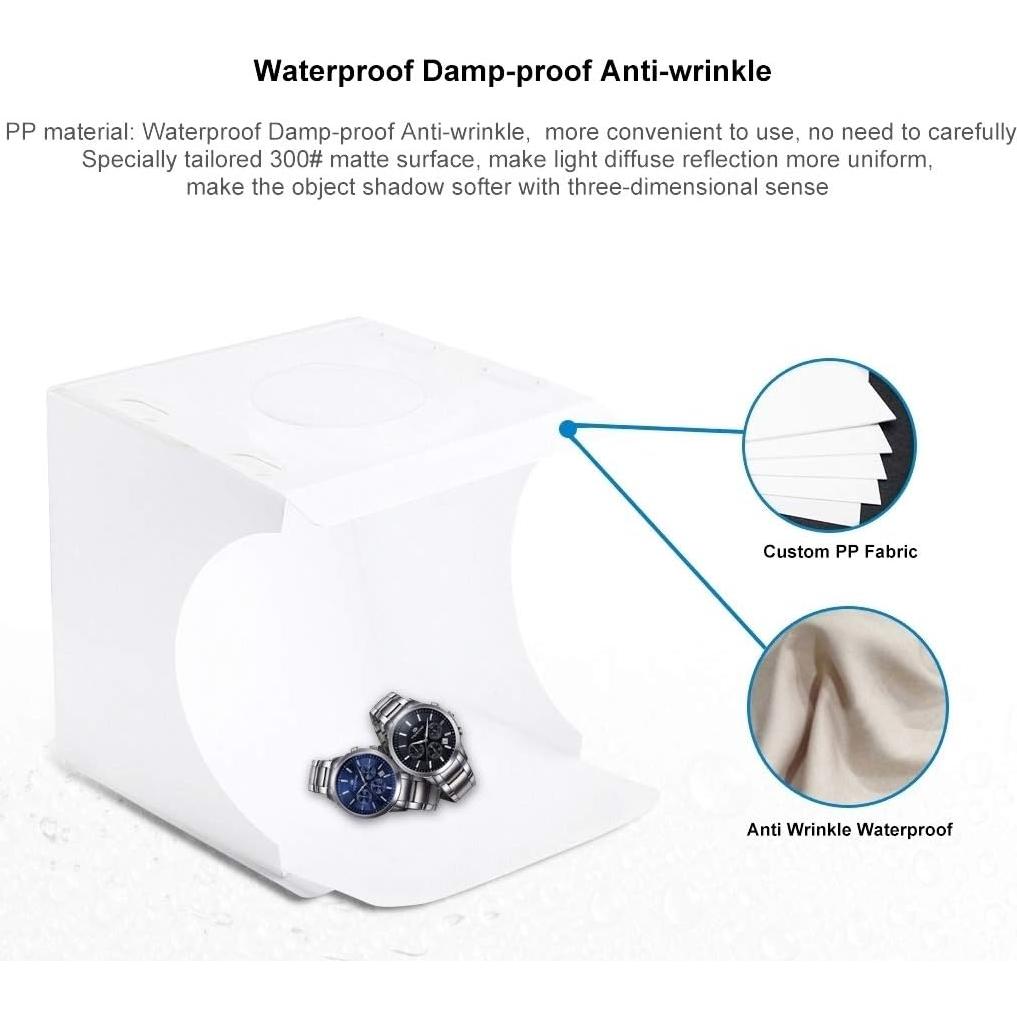 Caja de Luz para Fotografía DEPTHLAN 25.4 cm Plegable LED