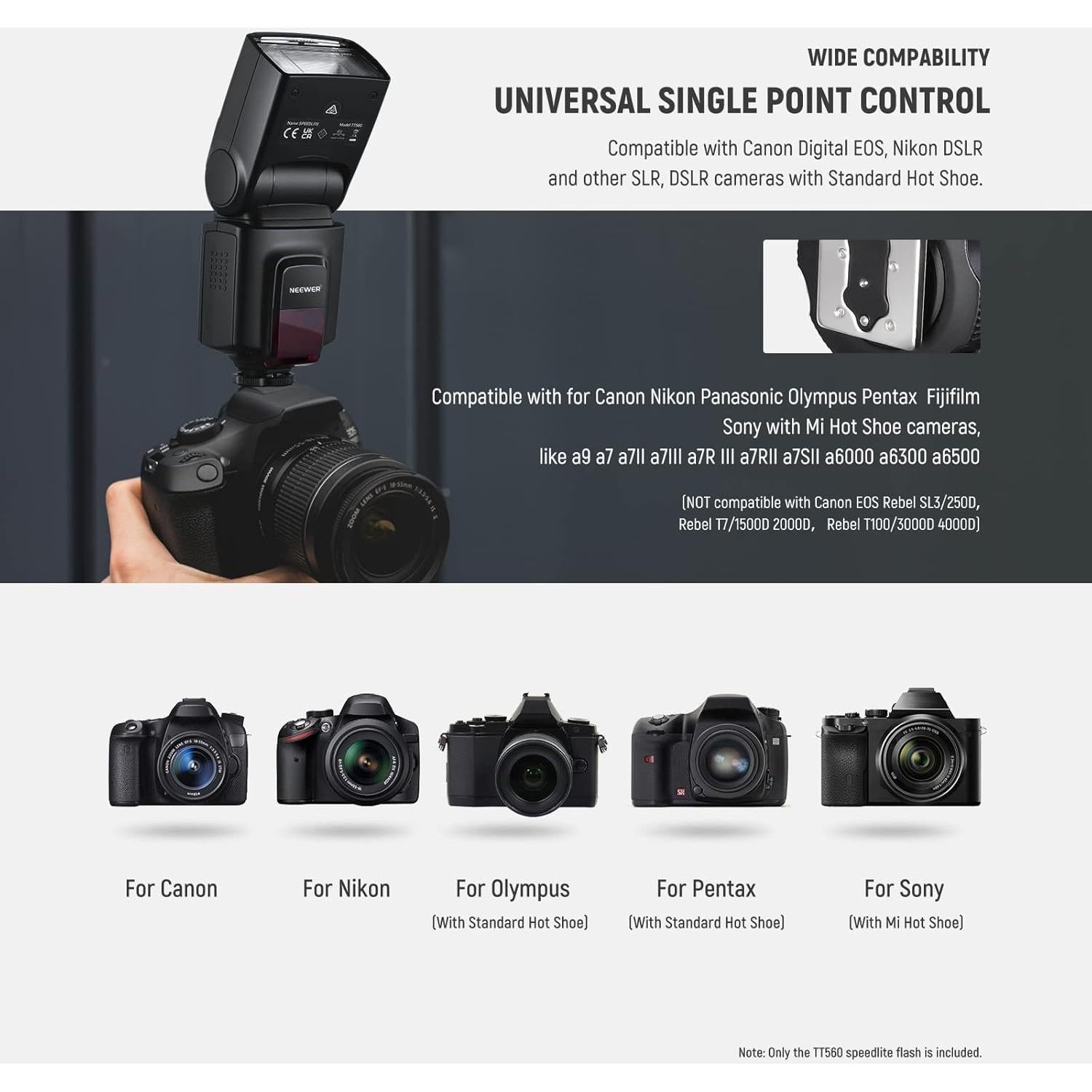 Flash Speedlite Neewer TT560 para Canon Nikon Sony DSLR