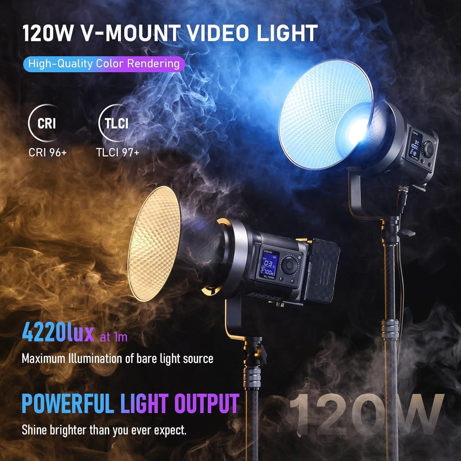 Luz de Video ULANZI 120W Bi-Color COB con Montura Bowens