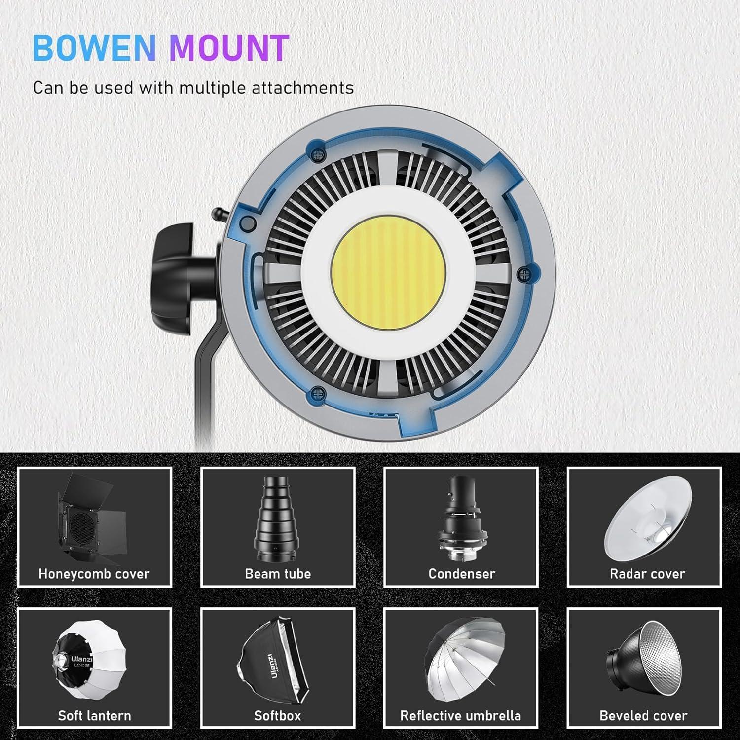 Luz de Video ULANZI 120W Bi-Color COB con Montura Bowens