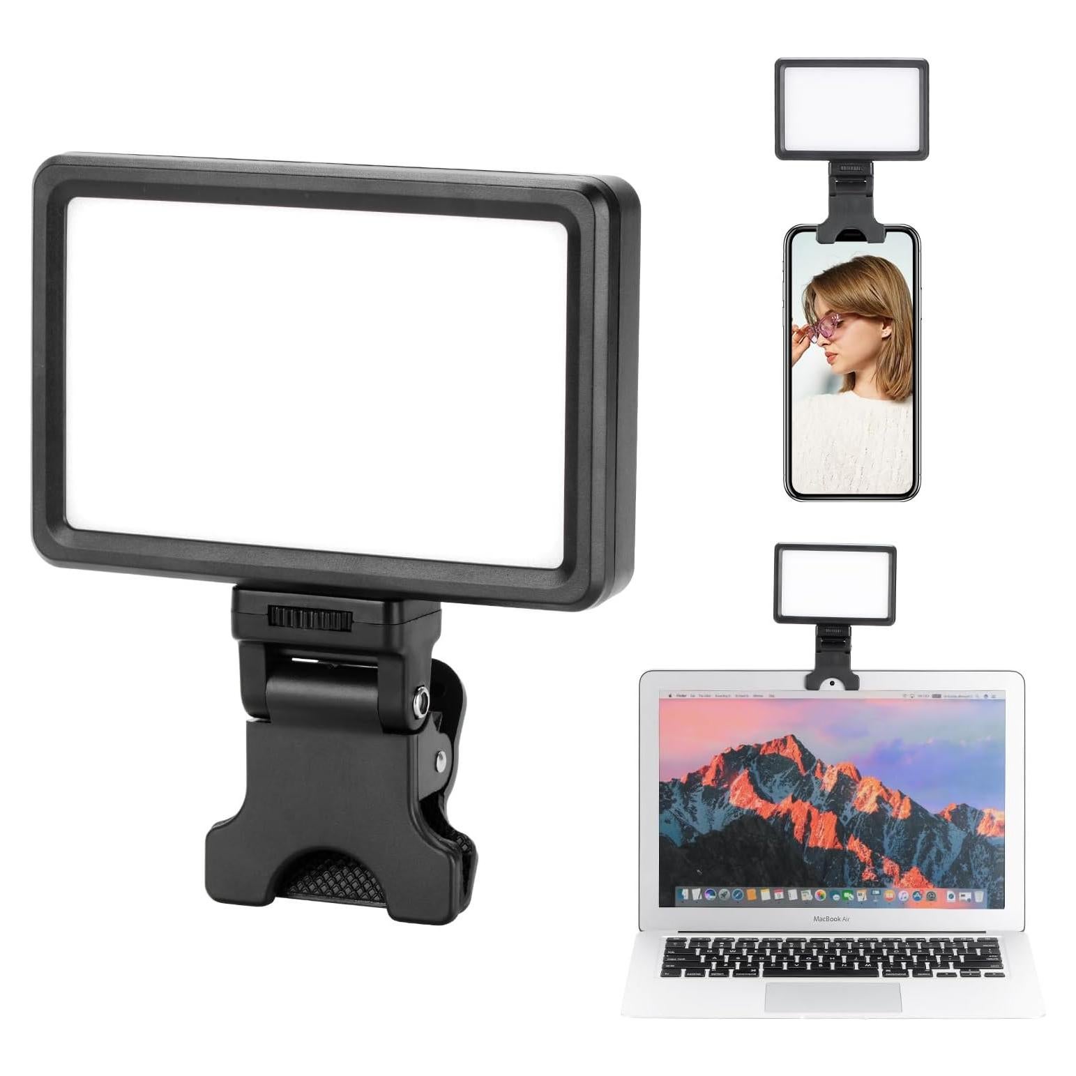 Luz de Selfie Portátil King Ma LED Clip-On 3 Modos 220 LUX