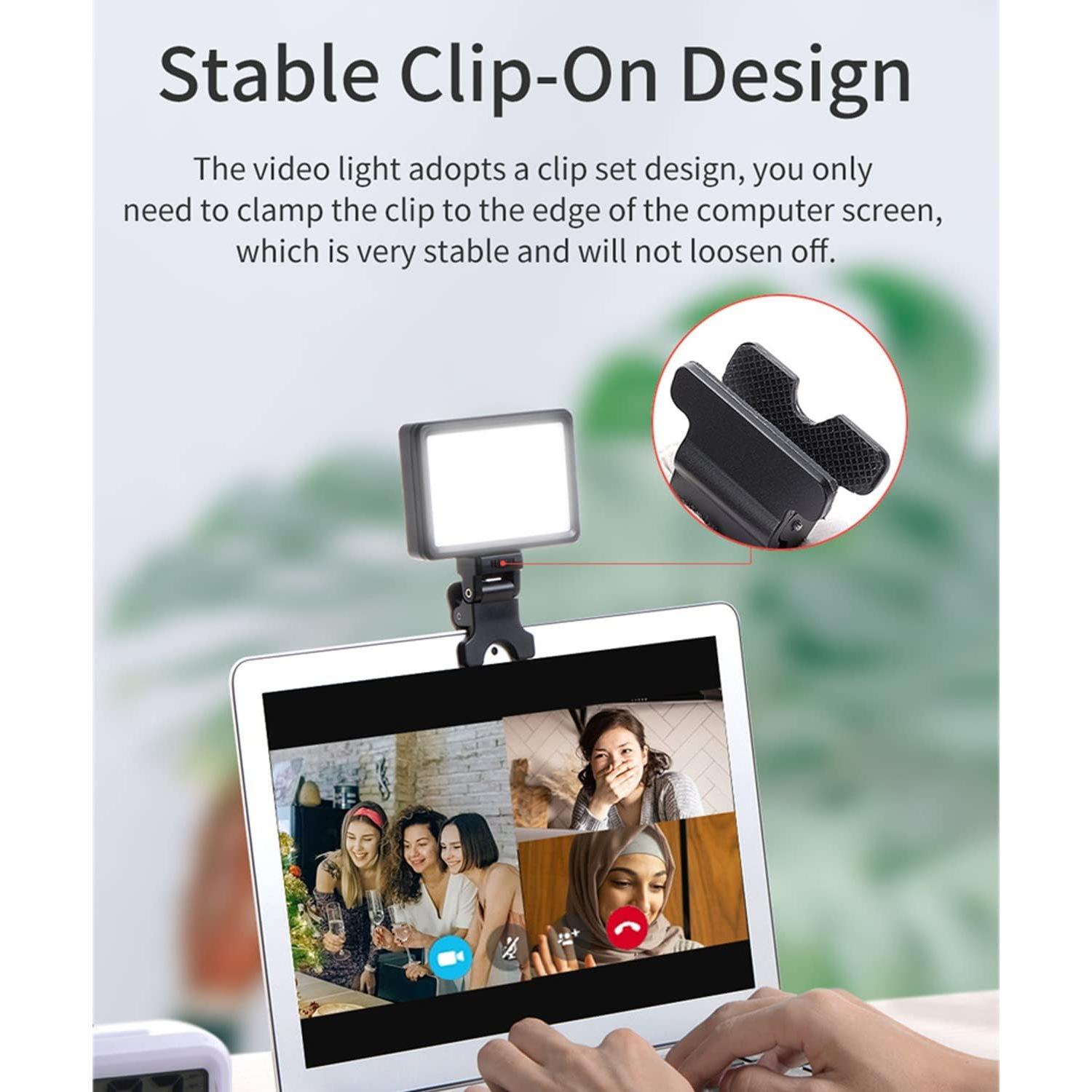 Luz de Selfie Portátil King Ma LED Clip-On 3 Modos 220 LUX