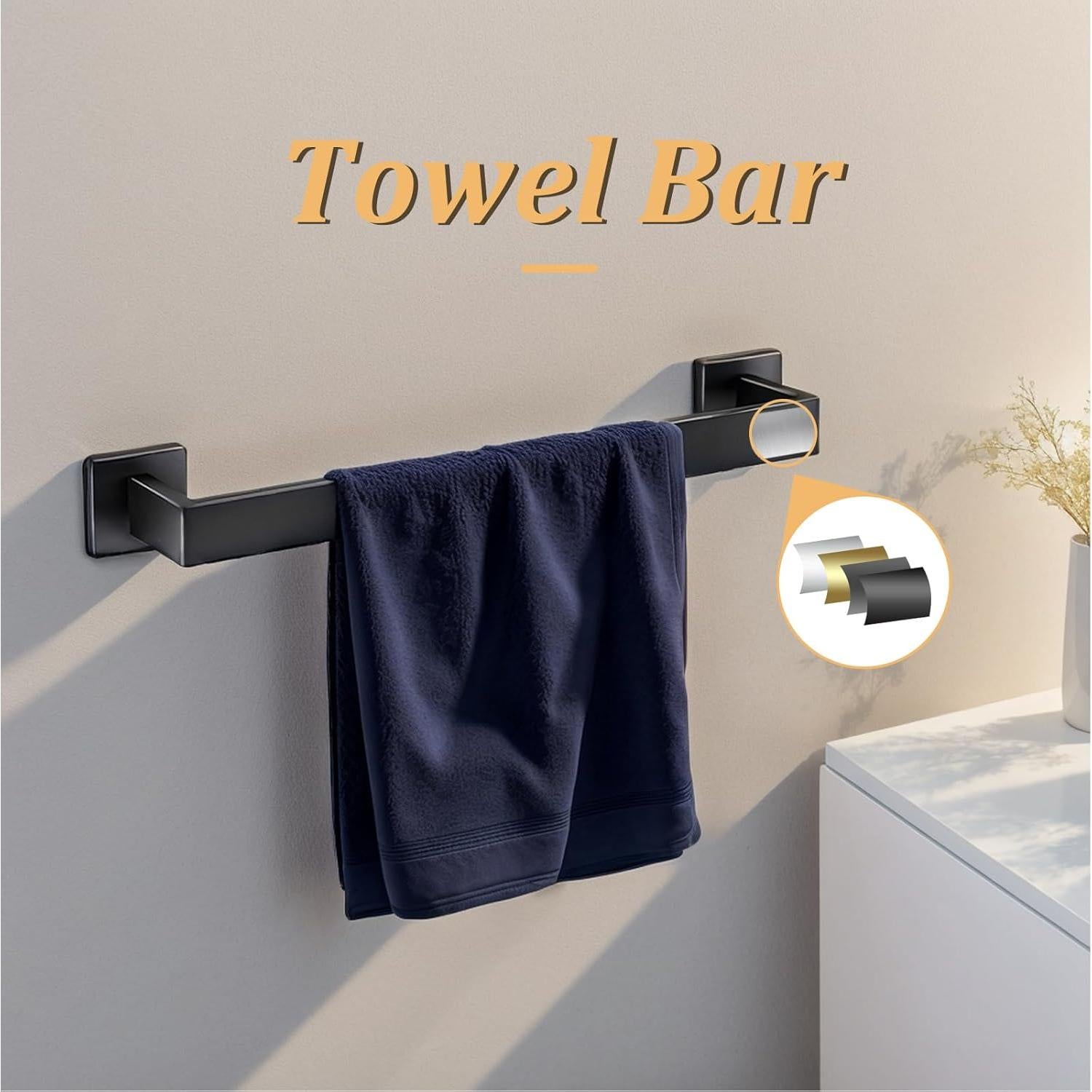 Juego de Accesorios de Baño 10 Piezas Seeawea Negro Mate