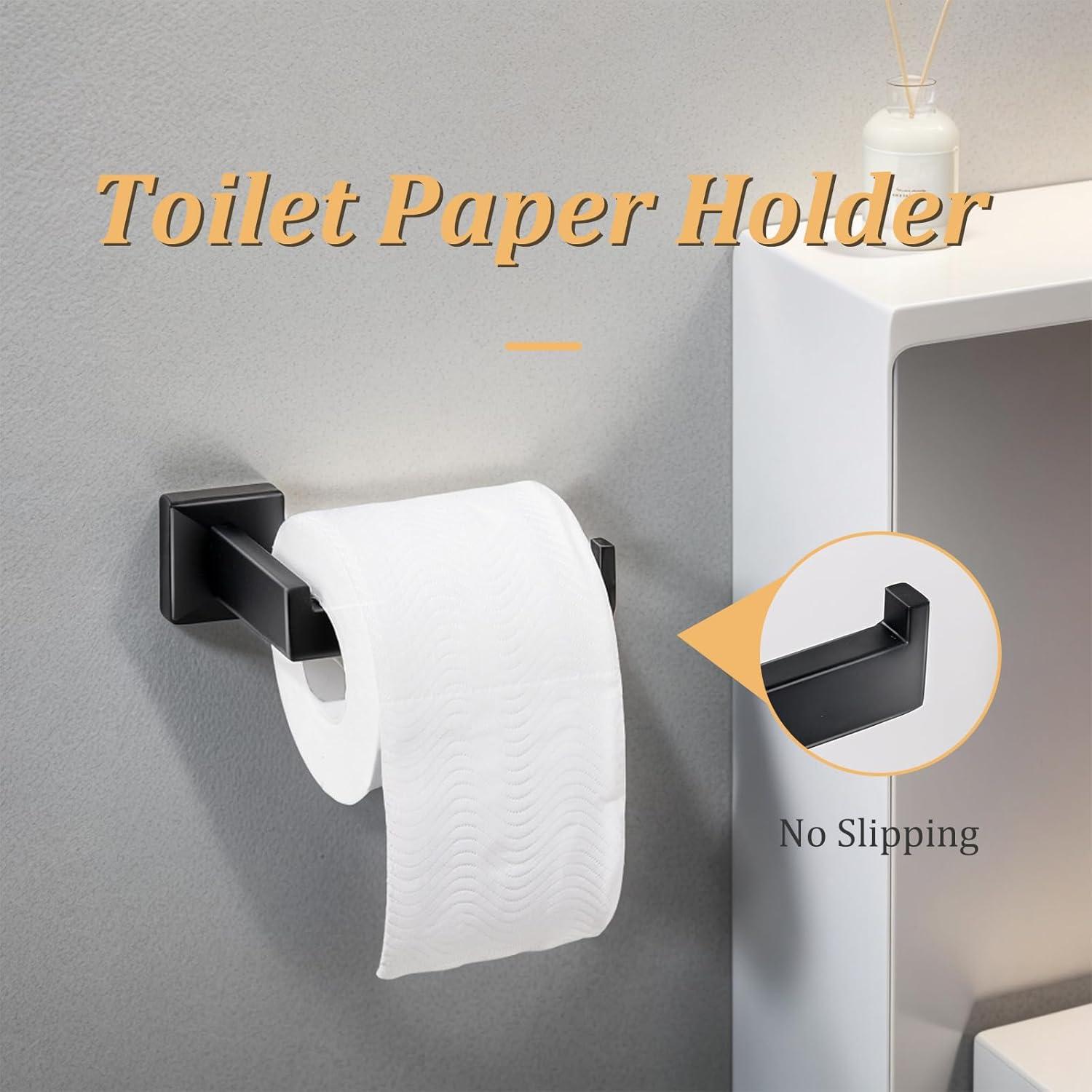 Juego de Accesorios de Baño 10 Piezas Seeawea Negro Mate