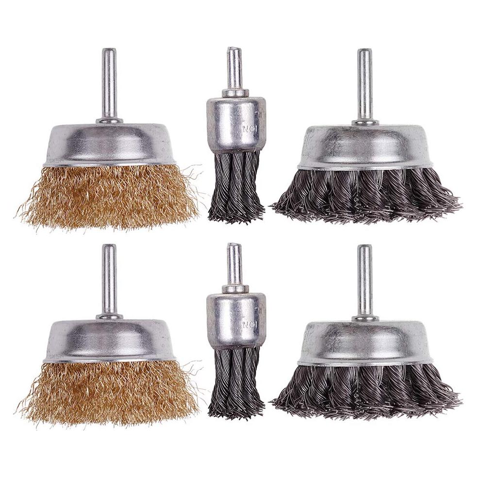 Juego de Cepillos de Ruedas de Alambre Rocaris 6 Piezas