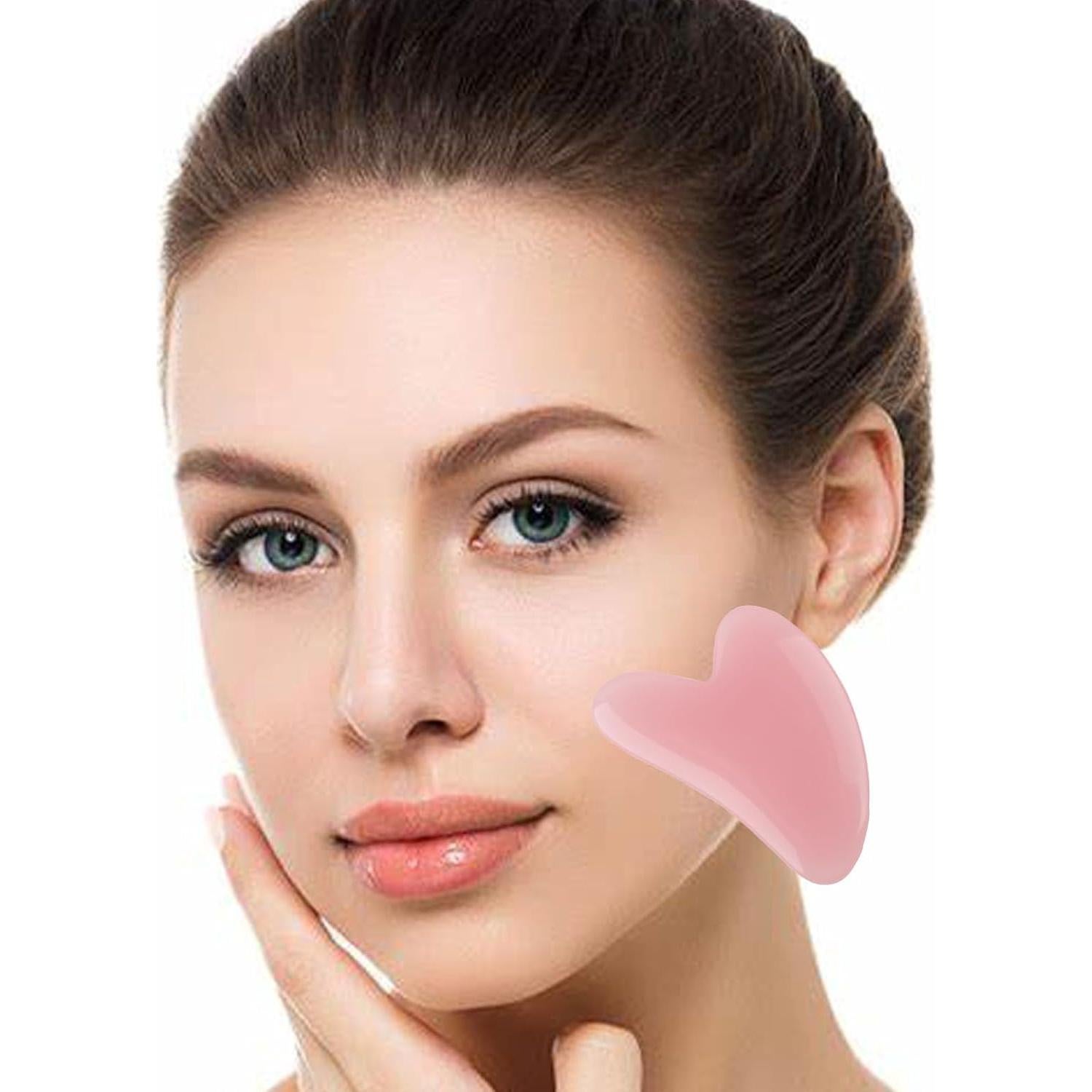Herramienta Gua Sha Grande FDKJEJC Rosa para Cuerpo y Cara