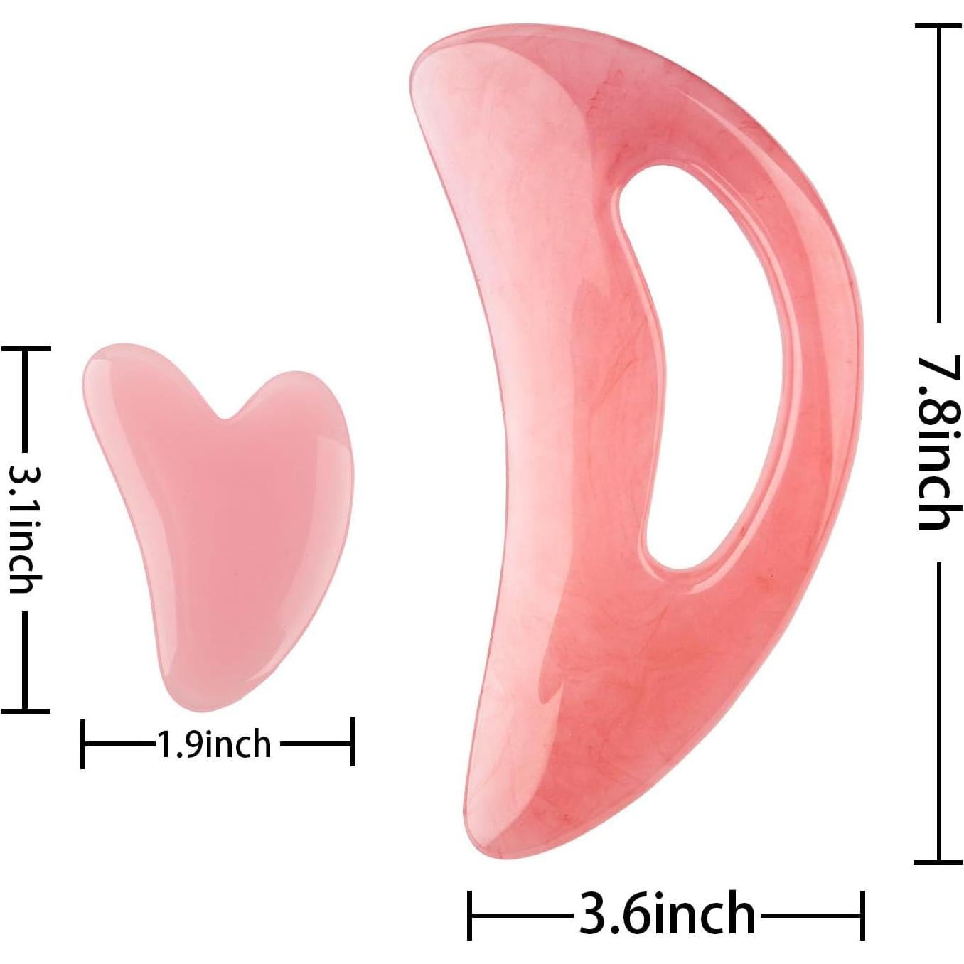 Herramienta Gua Sha Grande FDKJEJC Rosa para Cuerpo y Cara