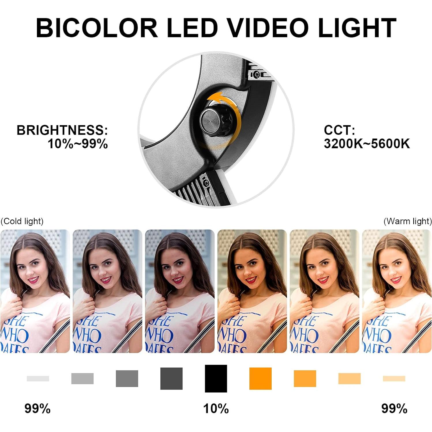 Kit de Luz Circular LED GVM 90W con Trípode y Barras Ajustables