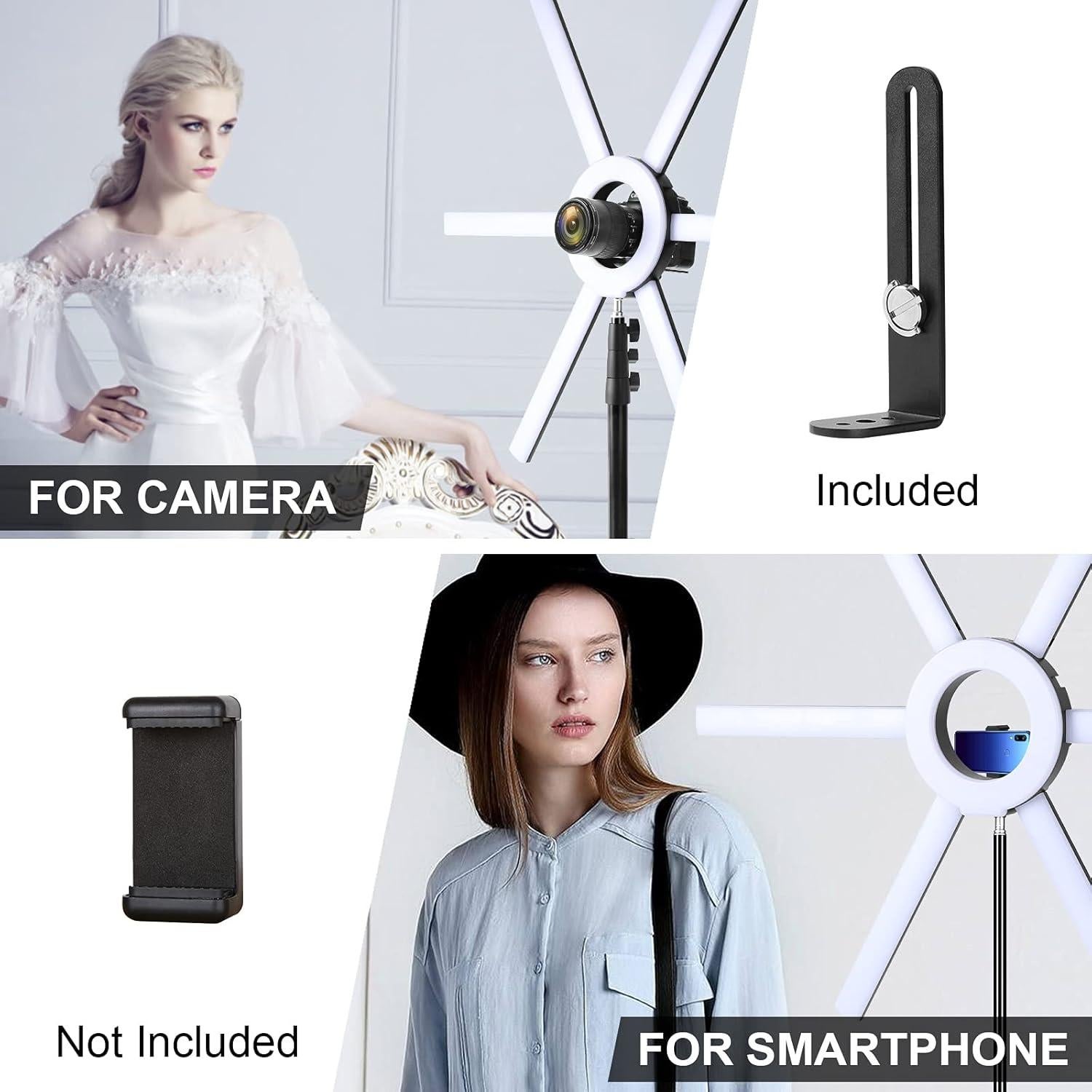 Kit de Luz Circular LED GVM 90W con Trípode y Barras Ajustables