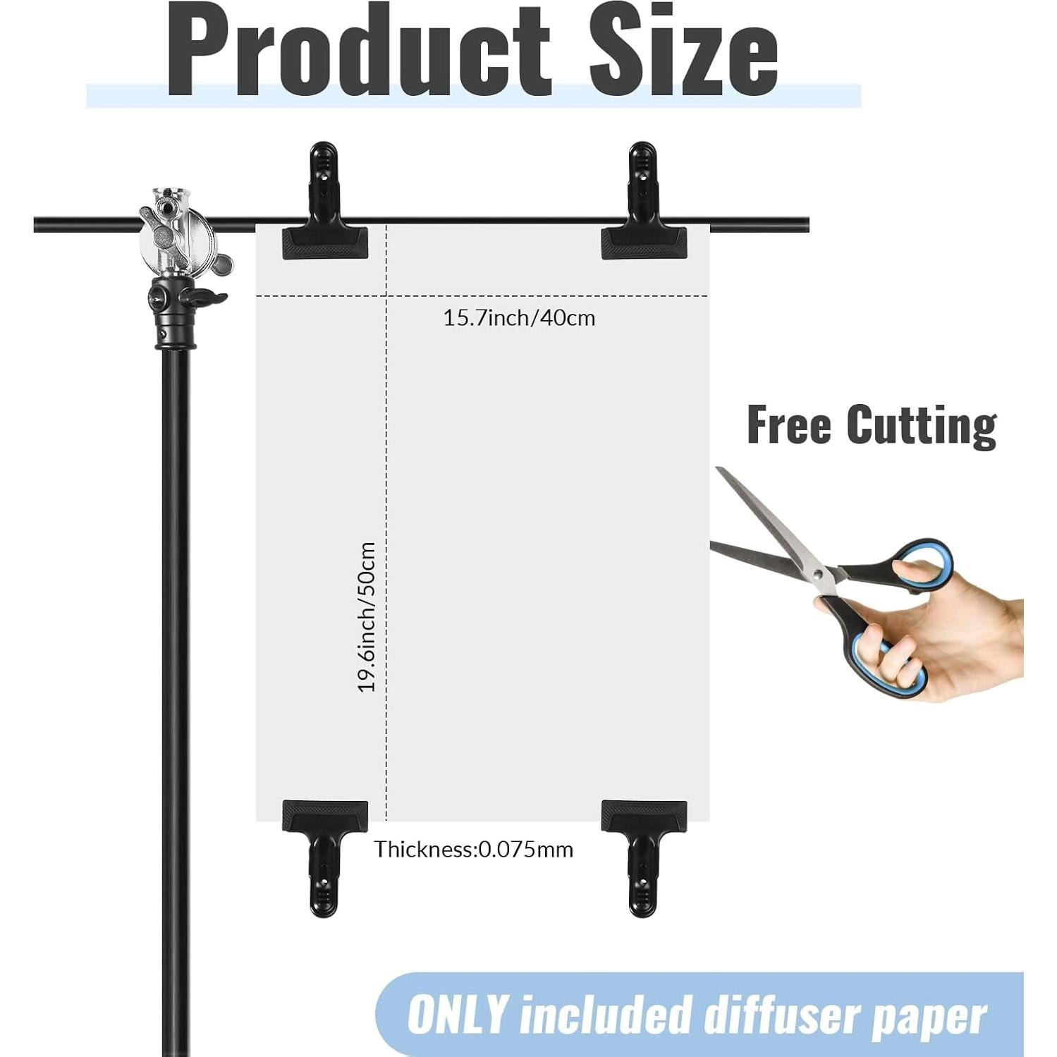 Barydat 12 Hojas Difusoras de Luz LED 40x50 cm para Fotografía