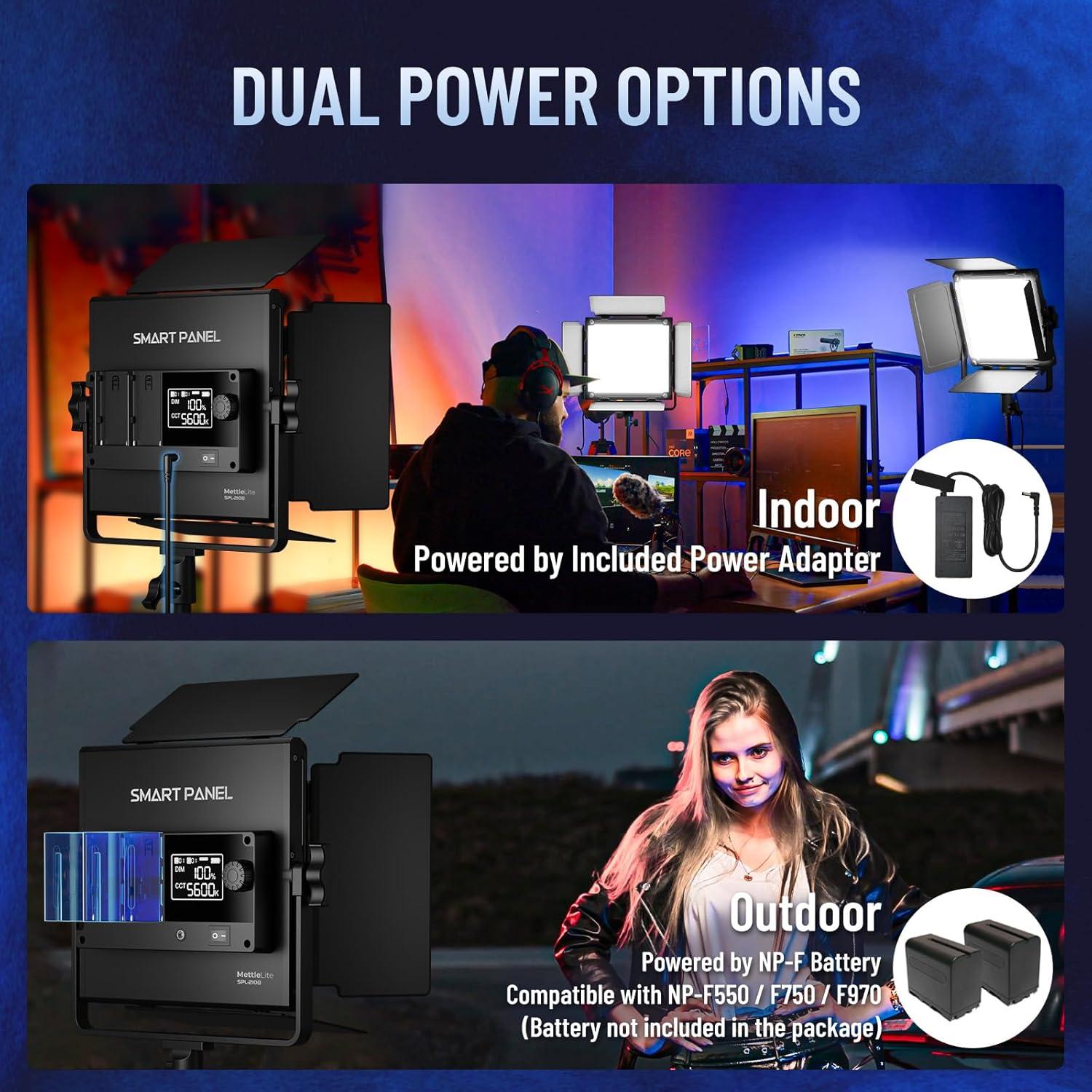 Kit de 2 Luces LED Bi Color Mettlelite SPL210B con Control APP