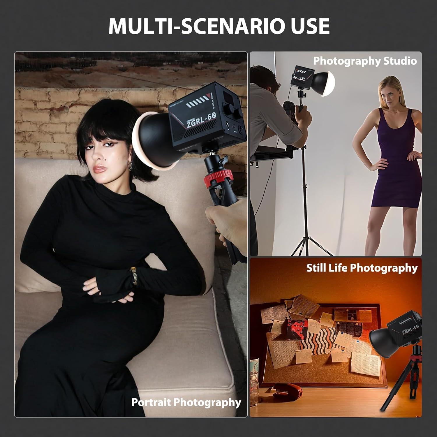 Luz de Video LED Portátil WBLOOMSI 60W Batería 8000mAh