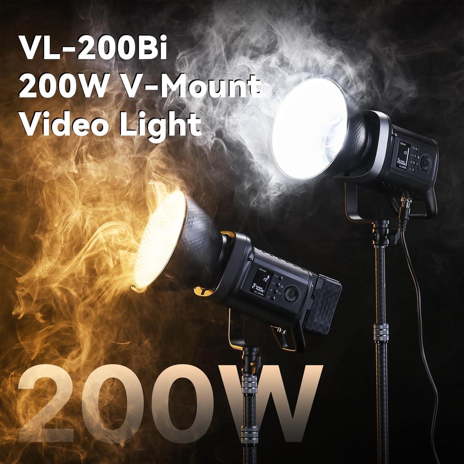 Luz de Video ULANZI VL-200Bi 200W LED Bi-Color Control APP