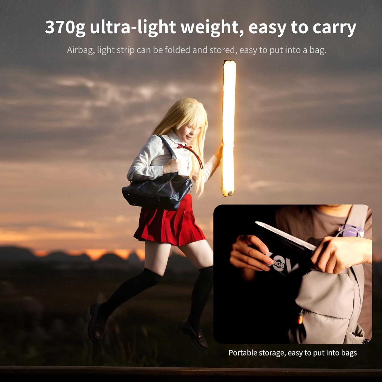 Luz LED Inflable Portátil INKEE GC30 30W RGB 90cm Batería 5000mAh