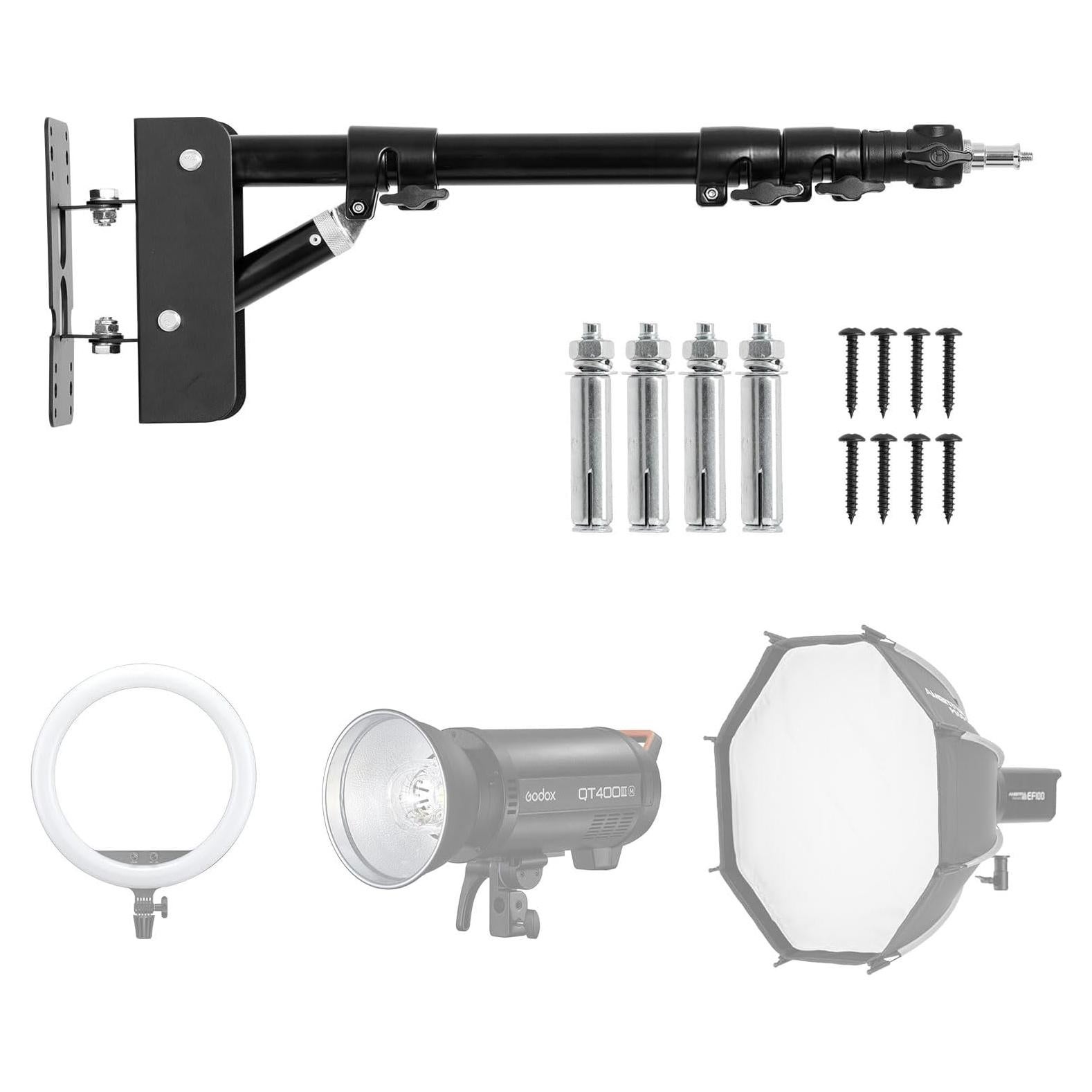 Soporte de Pared para Luz de Anillo AMBITFUL 110cm Ajustable