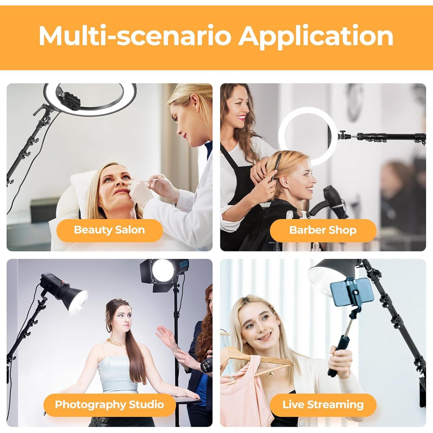 Soporte de Pared para Luz de Anillo AMBITFUL 110cm Ajustable