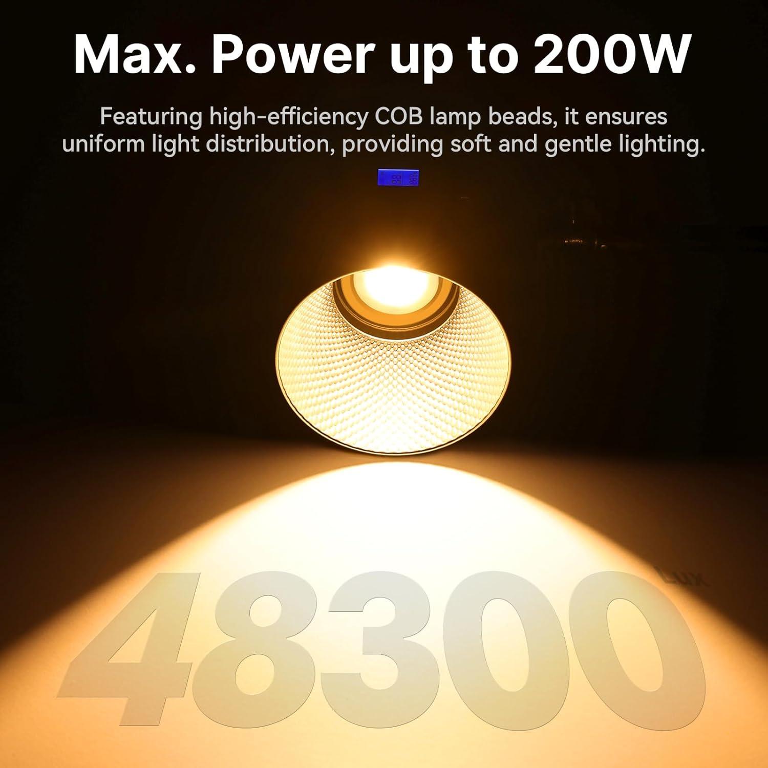 Luz LED Bi Color ULANZI 200W con Control APP y Montaje Bowens