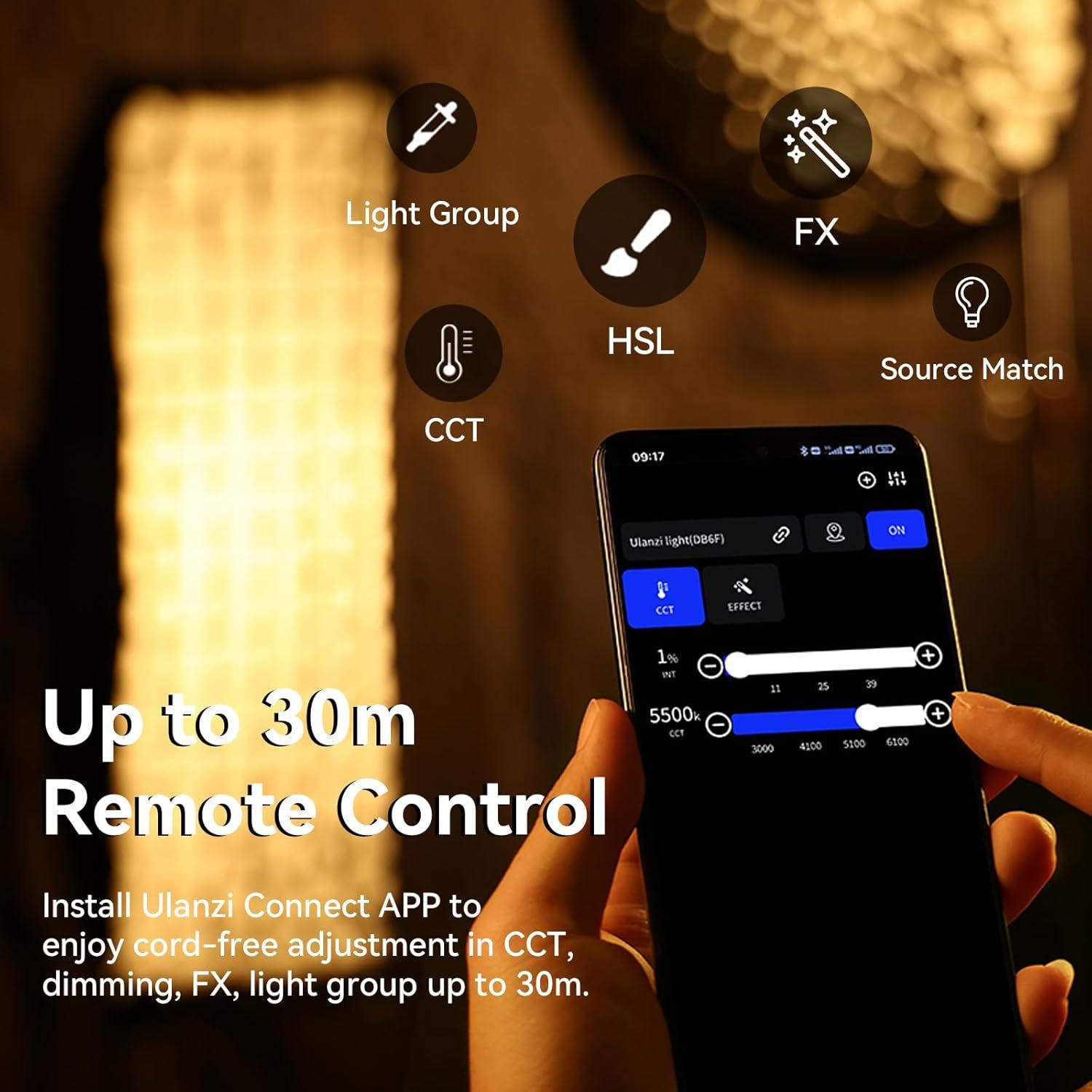 Luz LED Bi Color ULANZI 200W con Control APP y Montaje Bowens