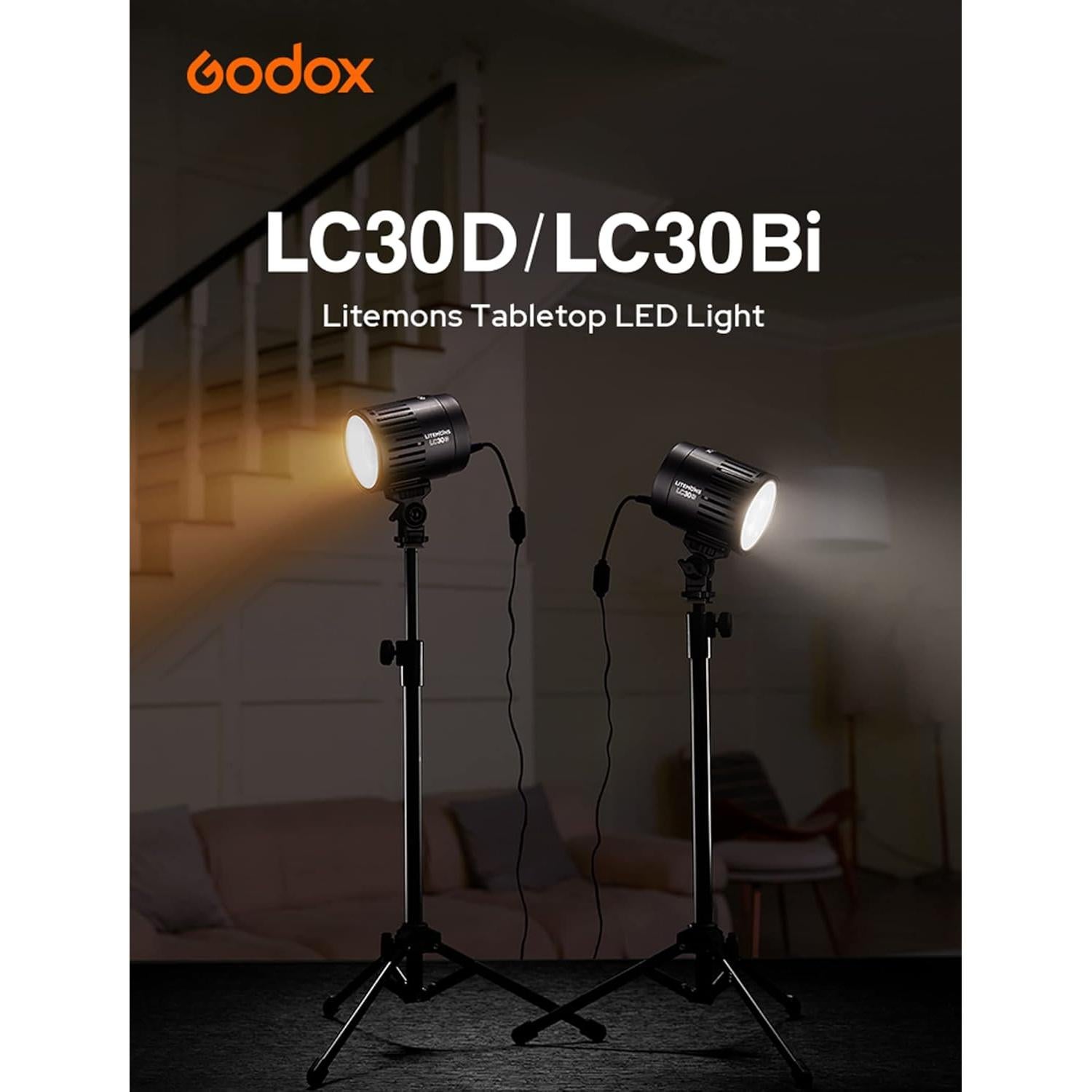Luz LED Bi-Color Godox LC30Bi 3200K-5600K 25200LUX