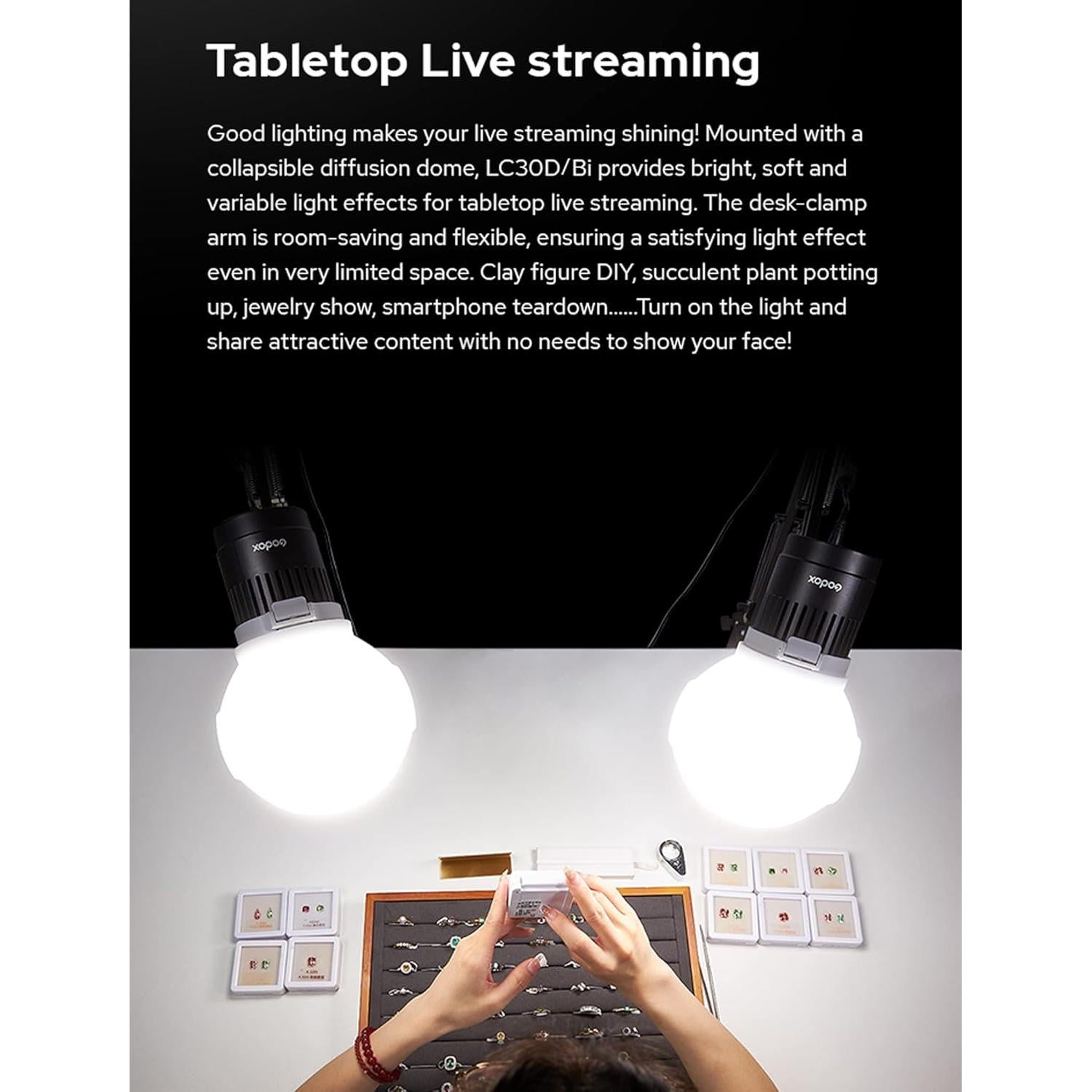 Luz LED Bi-Color Godox LC30Bi 3200K-5600K 25200LUX