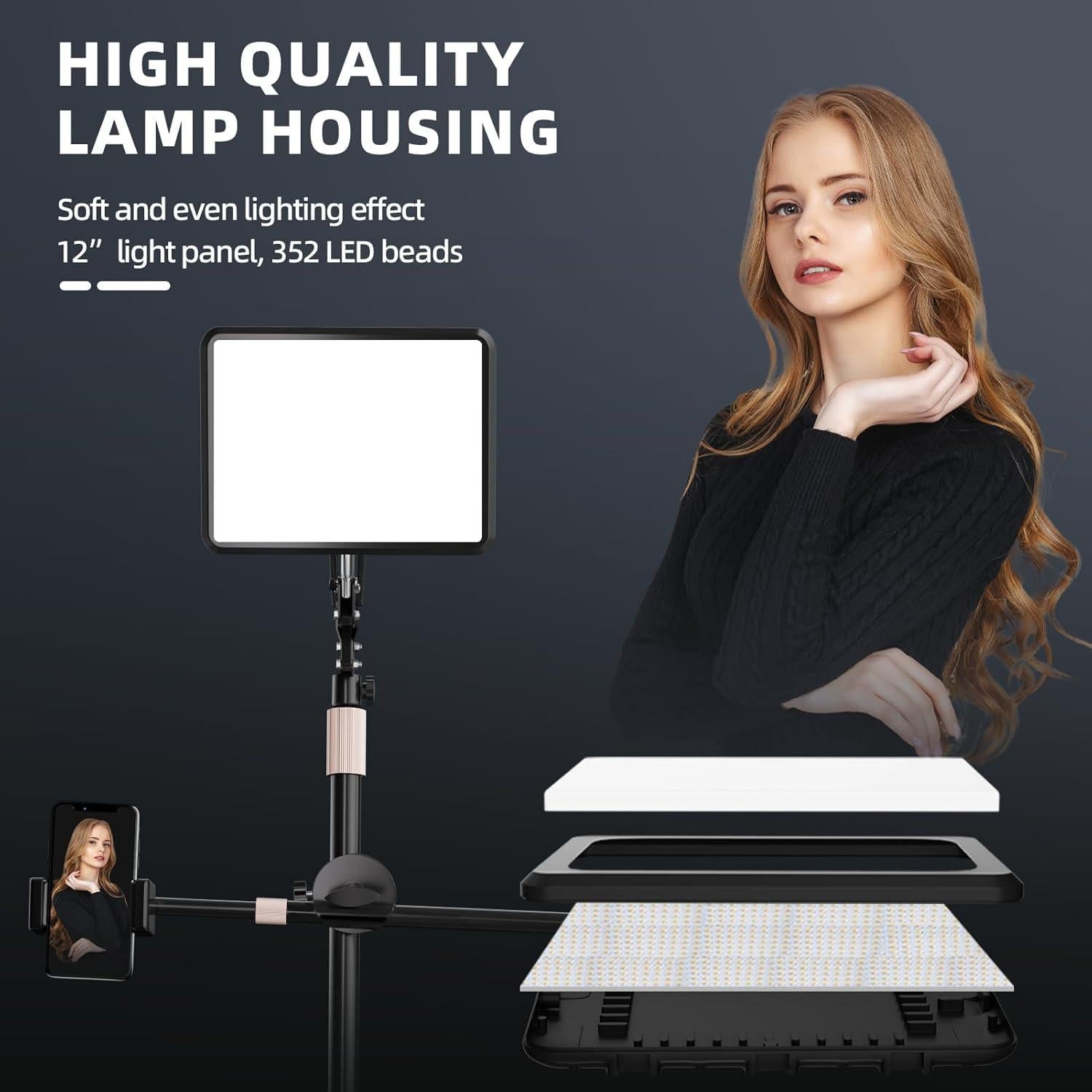 Luz de Selfie OUKMIC 30 cm con Trípode y Temperatura 2800-7000K