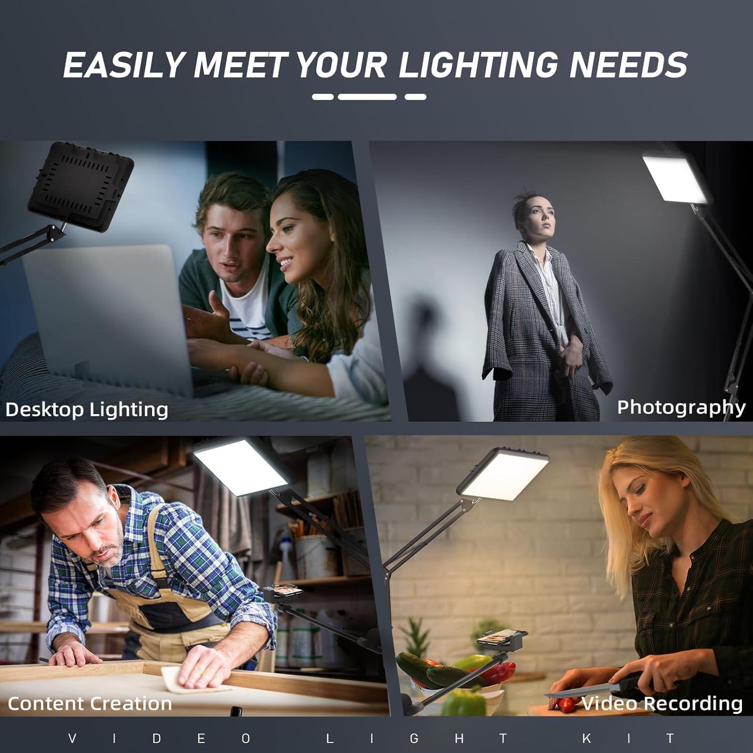 Luz de Selfie OUKMIC 30 cm con Trípode y Temperatura 2800-7000K