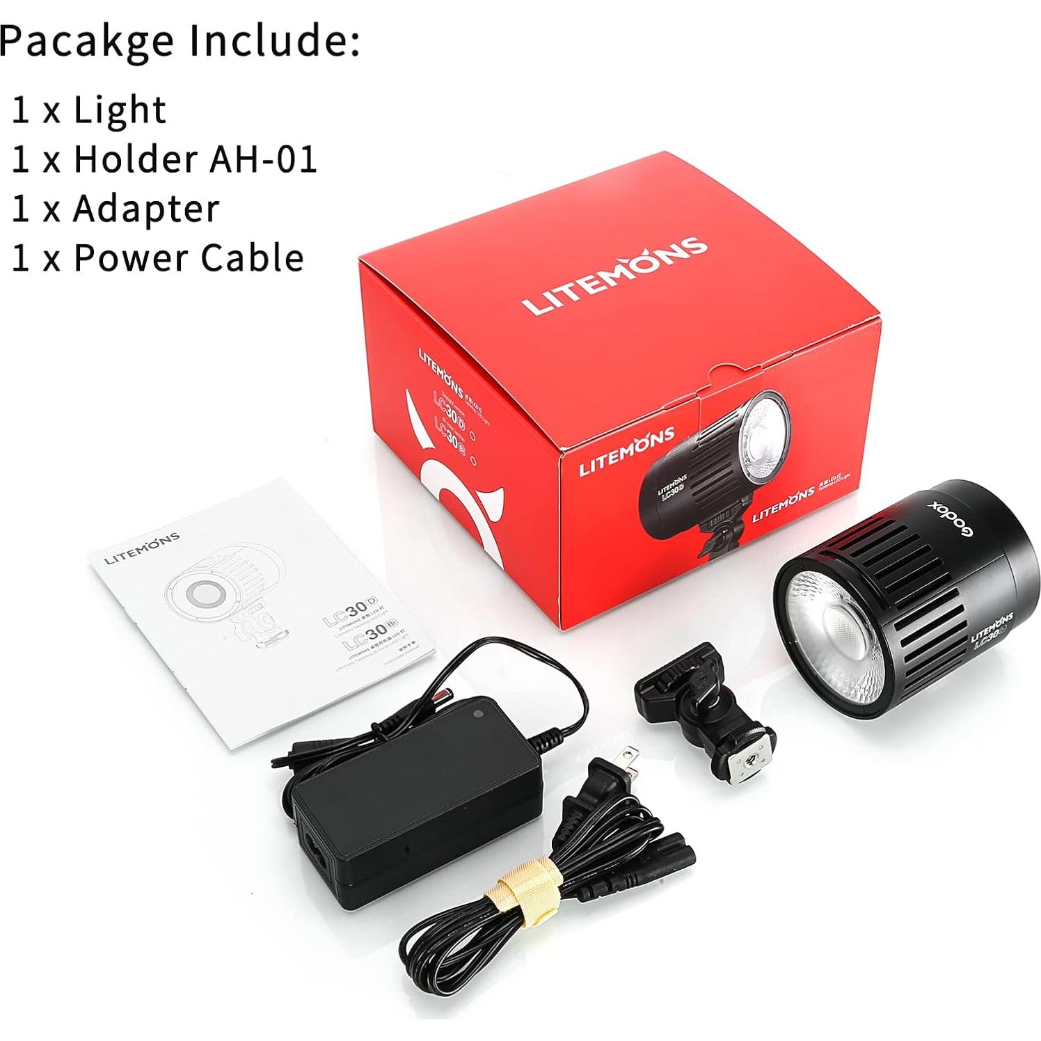 Luz LED Bicolor Godox LC30Bi 3200K-6500K 28,200 Lúmenes