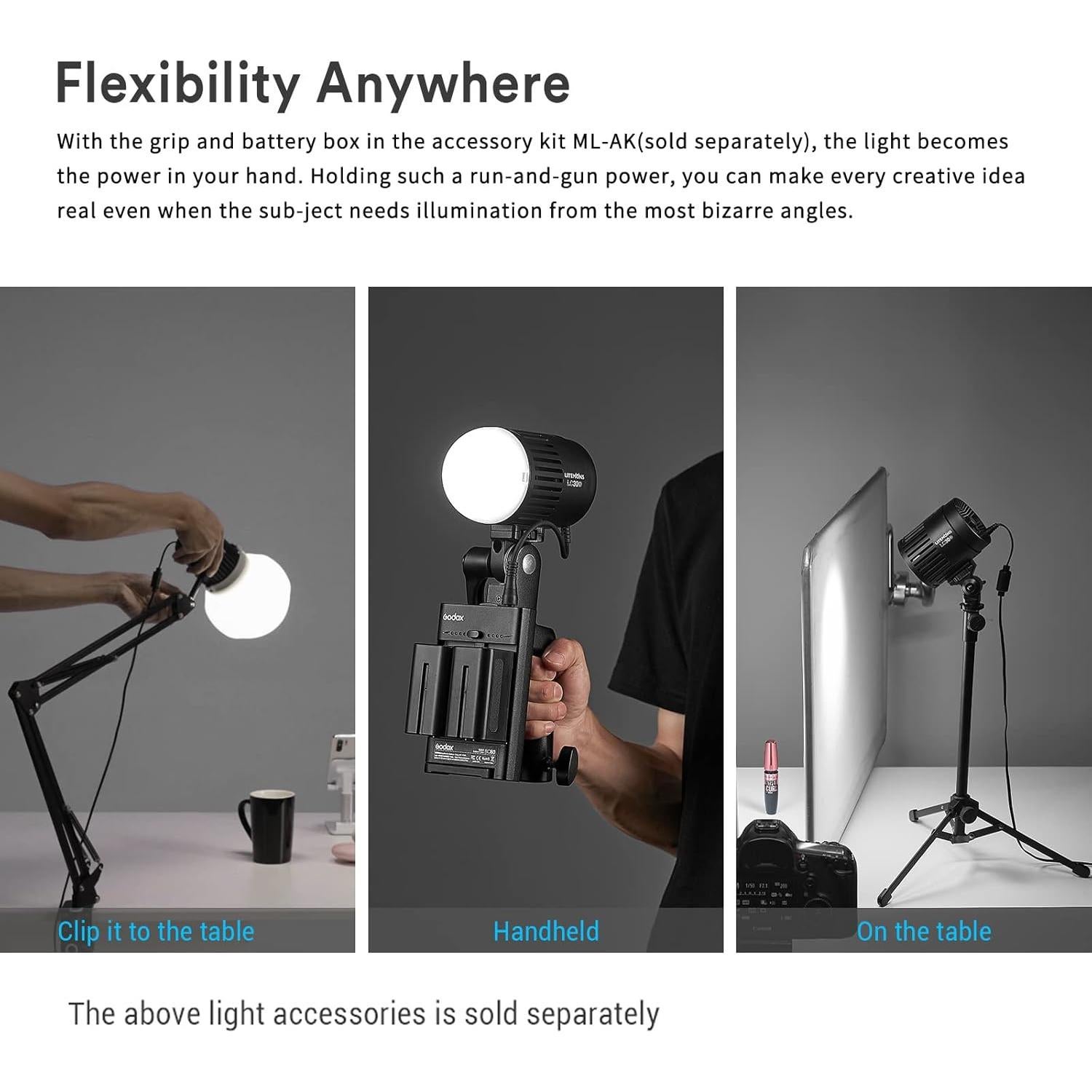 Luz LED Bicolor Godox LC30Bi 3200K-6500K 28,200 Lúmenes