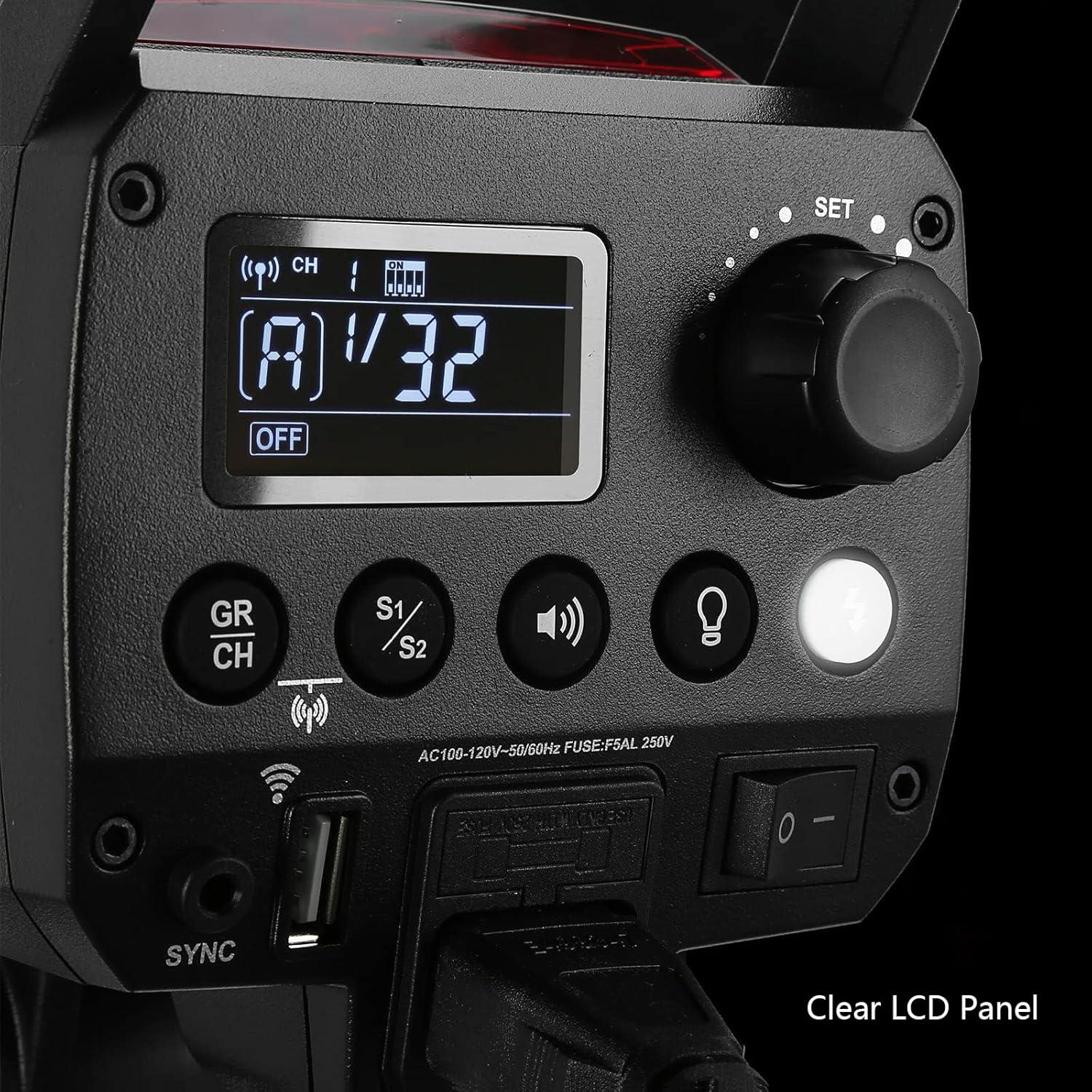Flash Estroboscópico Godox MS300V 300W con Luz LED 10W