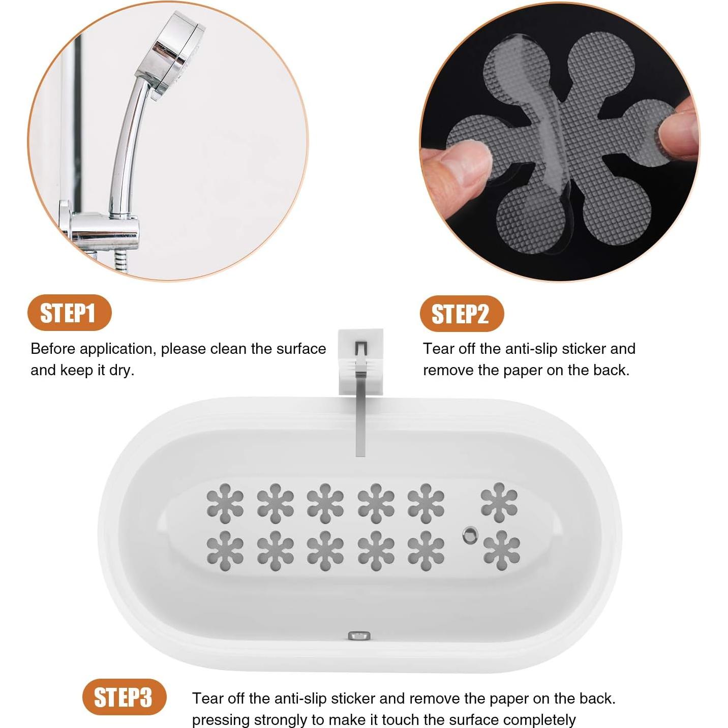 Calcomanías Antideslizantes Secopad 12 PCS Gris para Baño