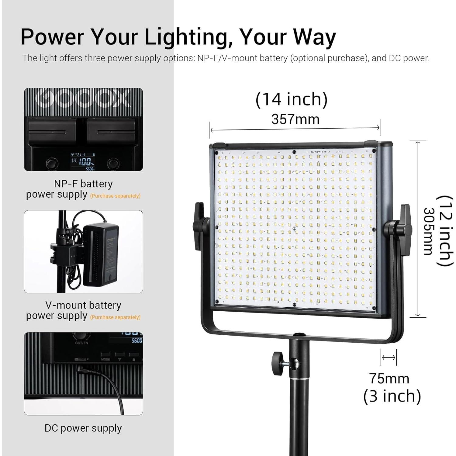 Luz de Video LED Bicolor Godox LDX50Bi 65W 2800K-6500K