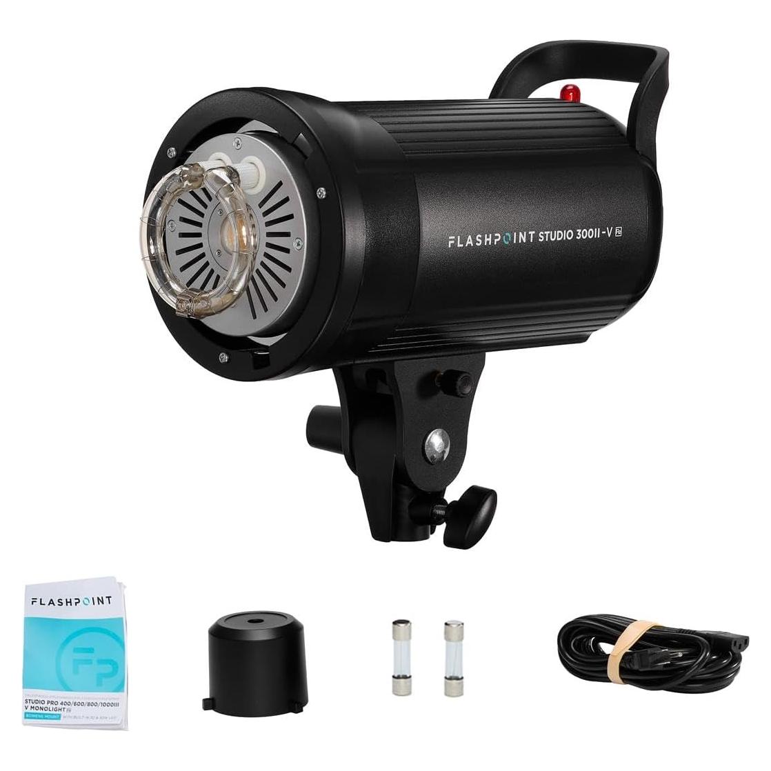 Flashpoint Studio 300 II-V 300Ws R2 Monolight Strobe Flash with 10W LED Modeling Lamp, Bowens Mount Strobe Light for Photography, R2 2.4GHz Wireless Studio Light with 0.1-1.5s Max Recycle Time