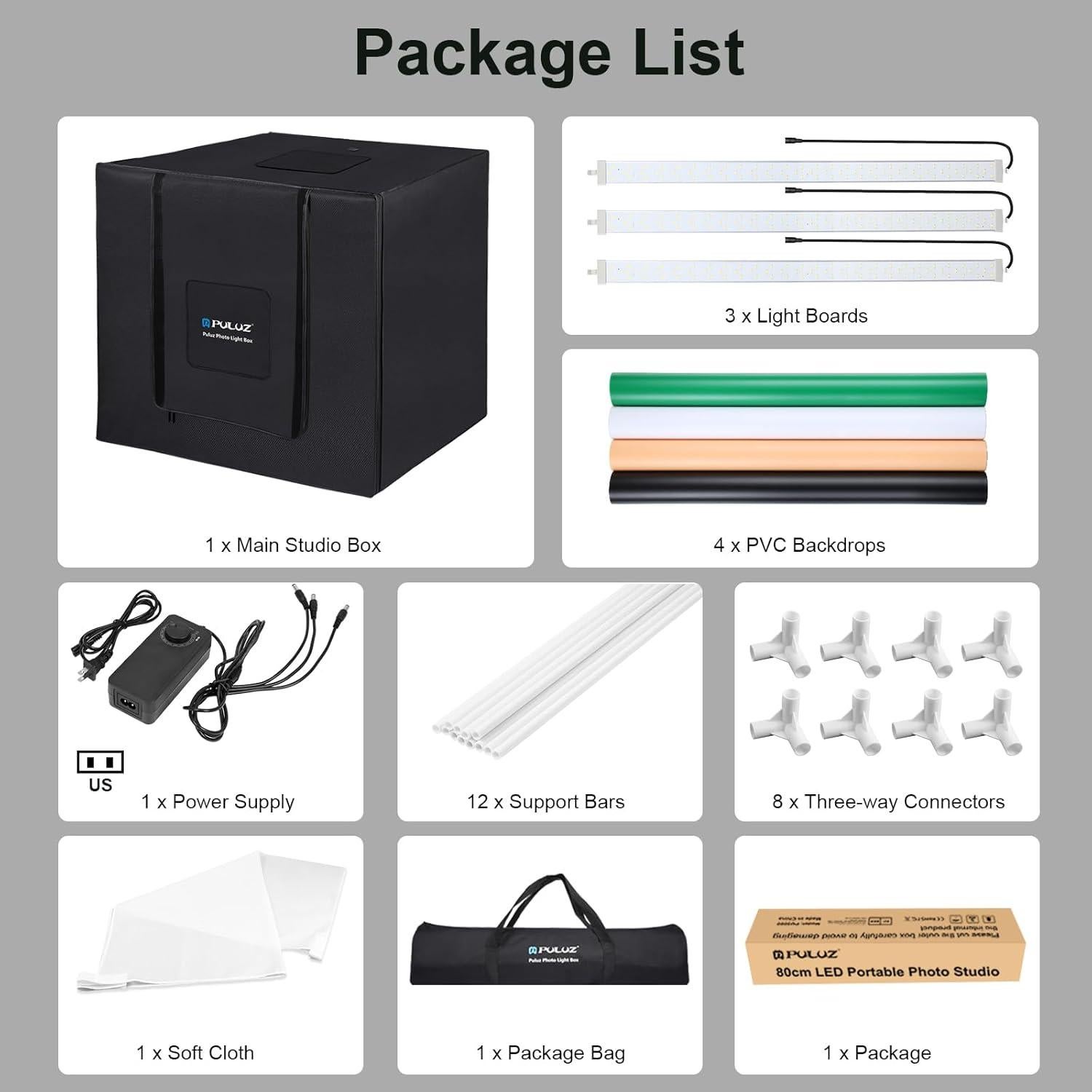 Caja de Luz Fotográfica PULUZ 80x80cm LED 90W 14000LM