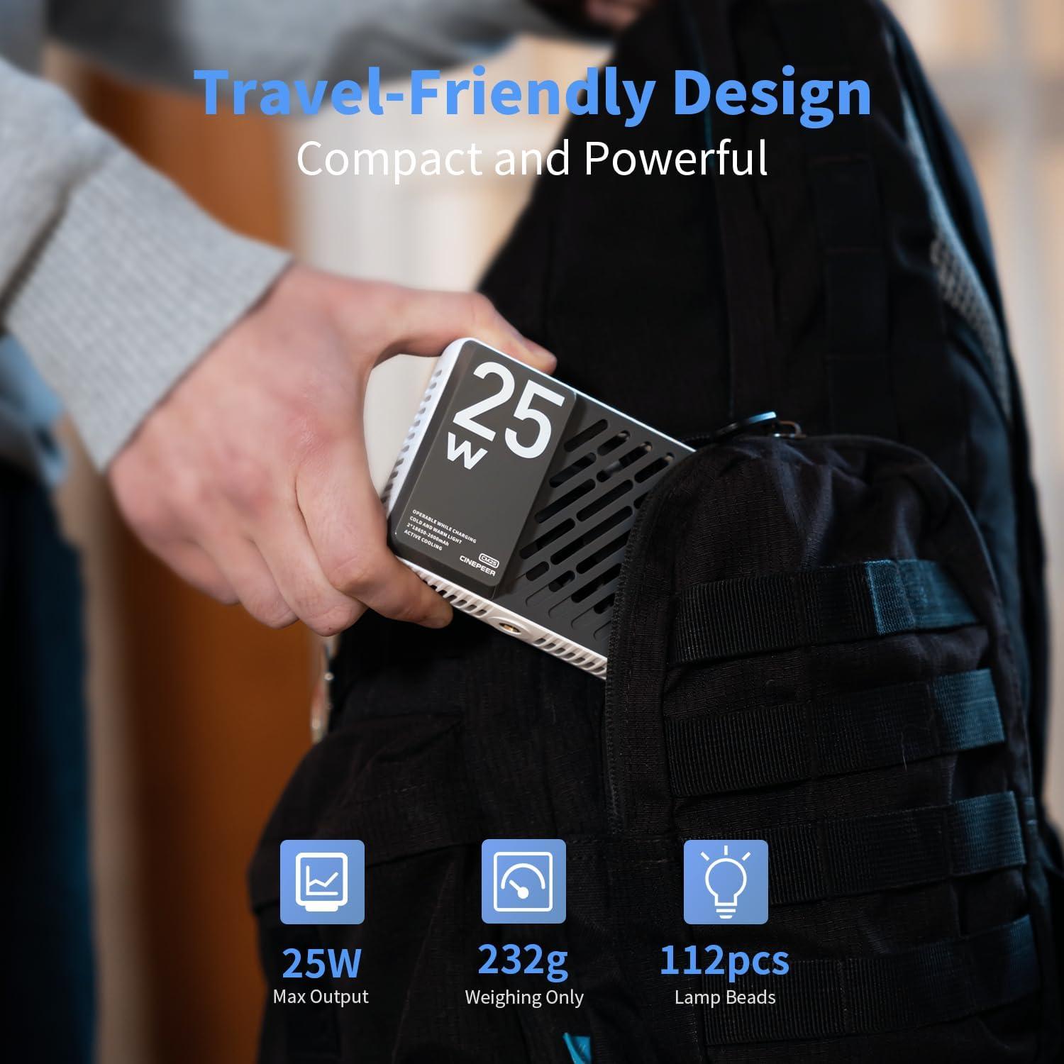 Luz de Video LED ZHIYUN CINEPEER CM25 25W Regulable 2700K-6200K