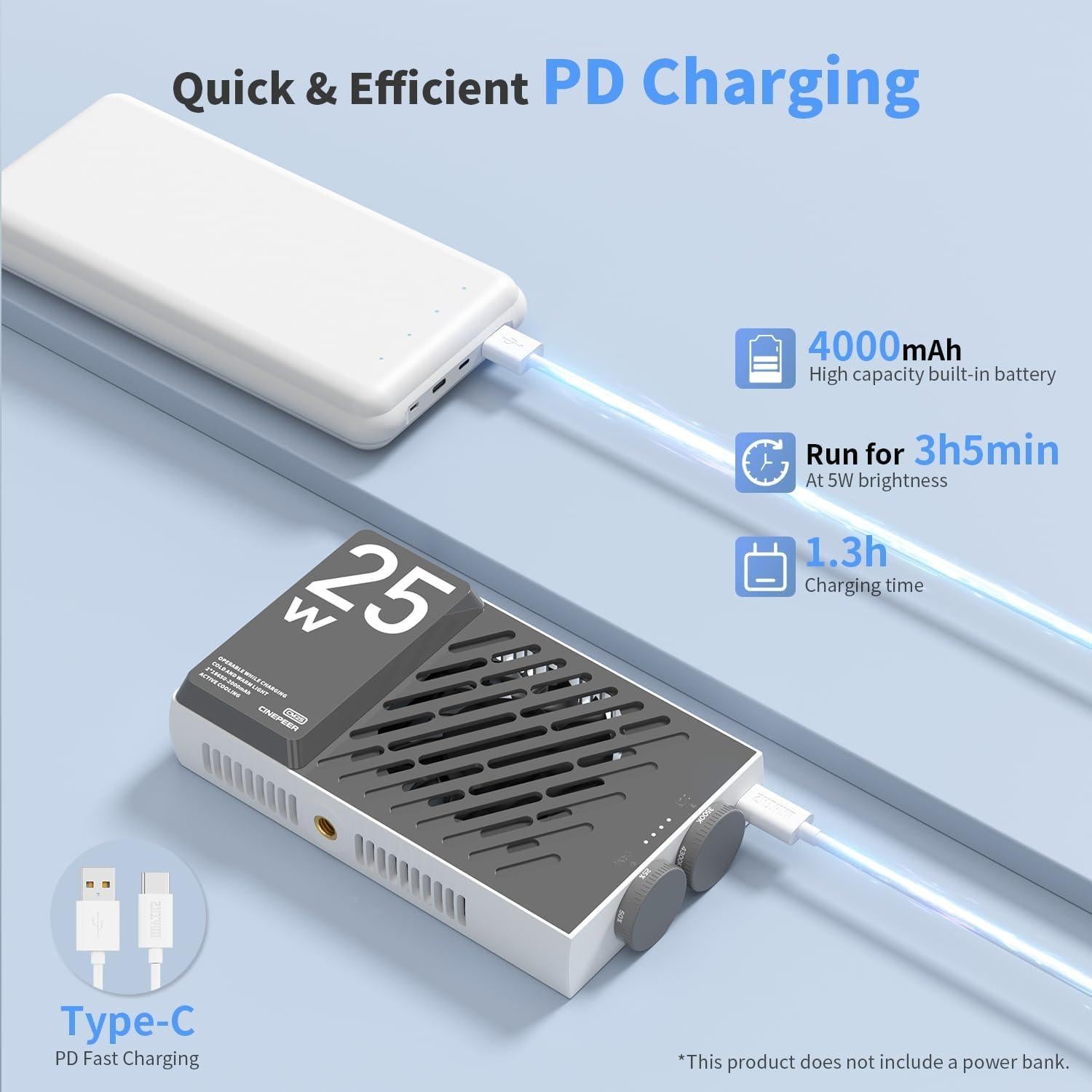 Luz de Video LED ZHIYUN CINEPEER CM25 25W Regulable 2700K-6200K