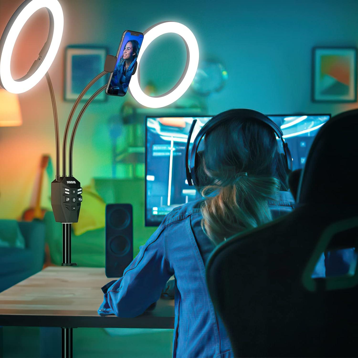 Anillo de Luz LED Doble 25cm SEBIDER con Soporte y 5 Modos