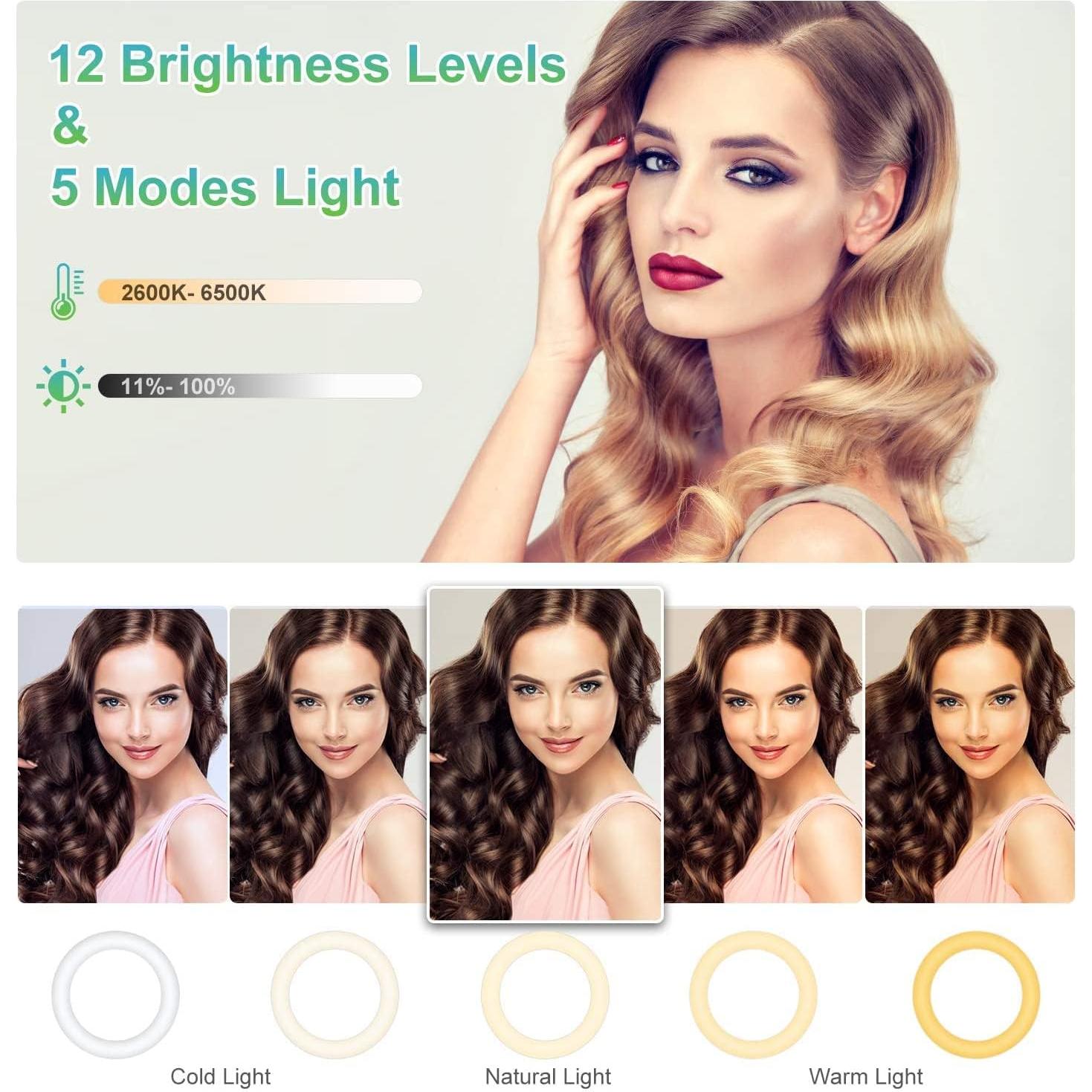 Anillo de Luz LED Doble 25cm SEBIDER con Soporte y 5 Modos