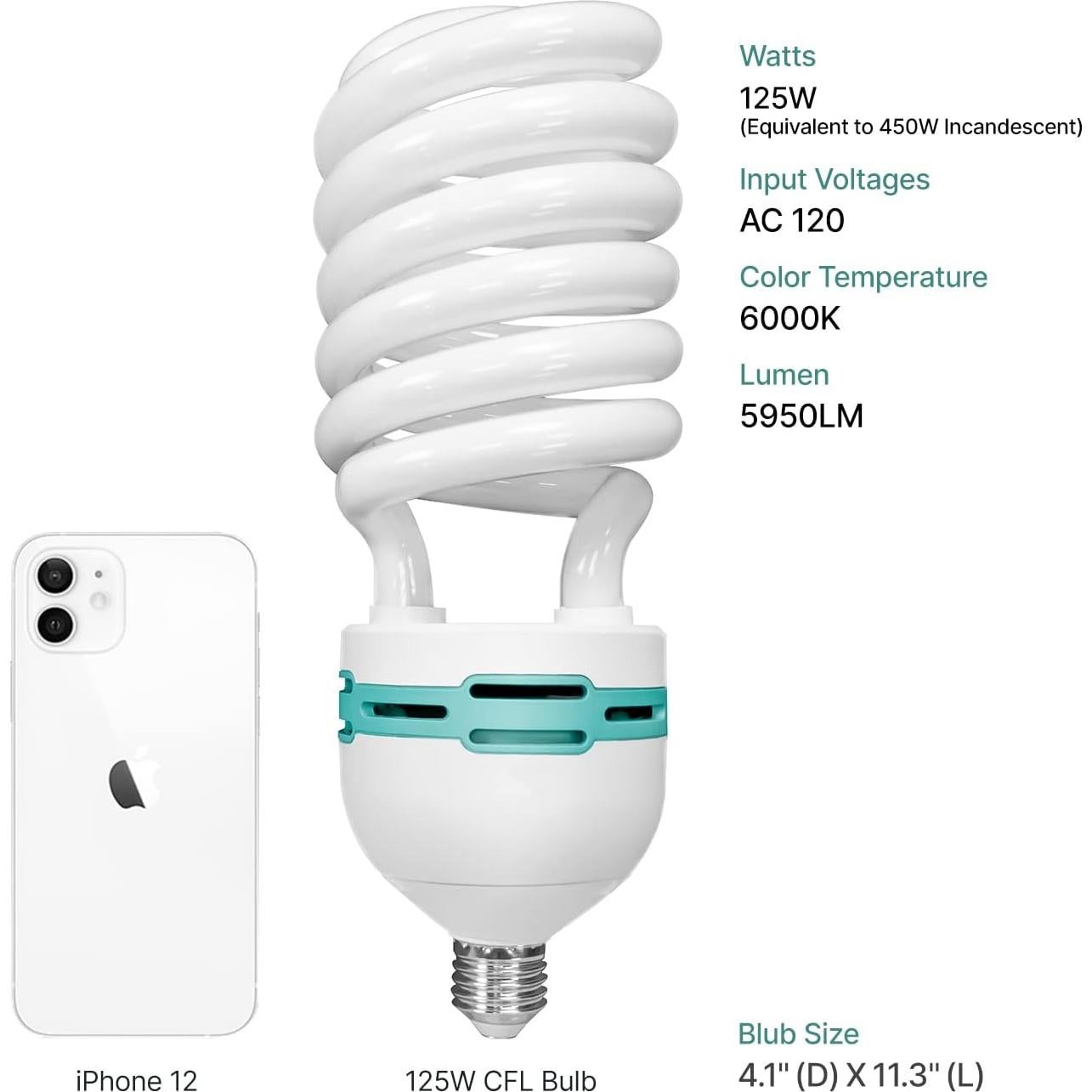 Lámpara Fluorescente Compacta LimoStudio 125W 6000K 5950Lm
