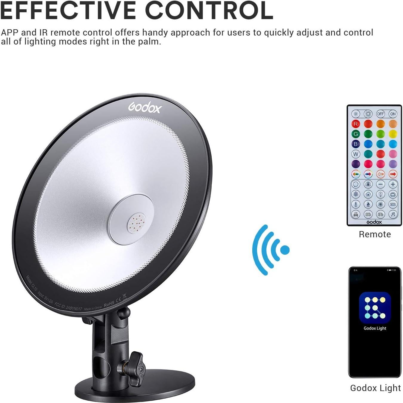 Luz LED RGB Godox CL10 10W 36000 Colores Control APP
