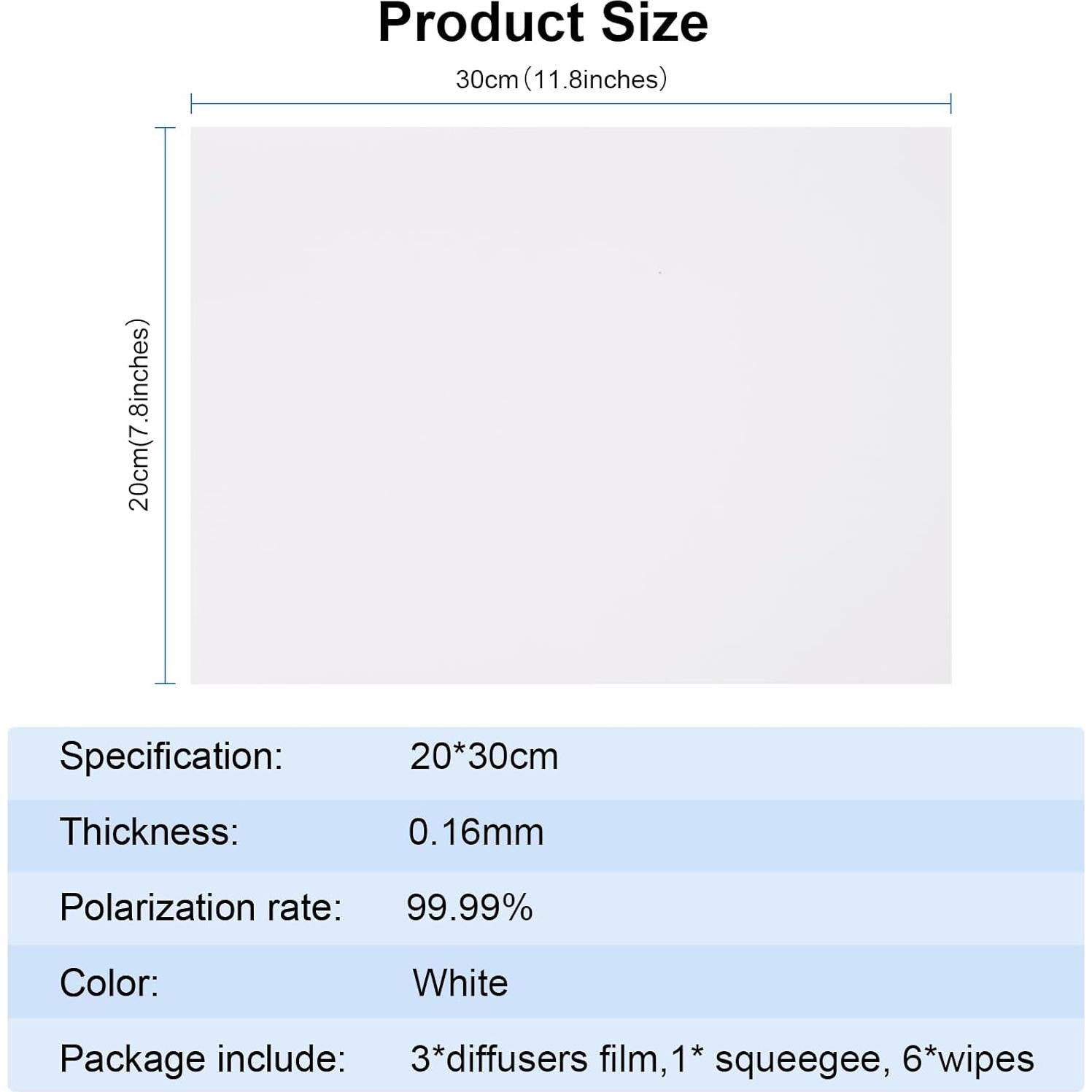 Película Difusora de Luz Adhesiva Selens 3 Pcs 20x30 cm