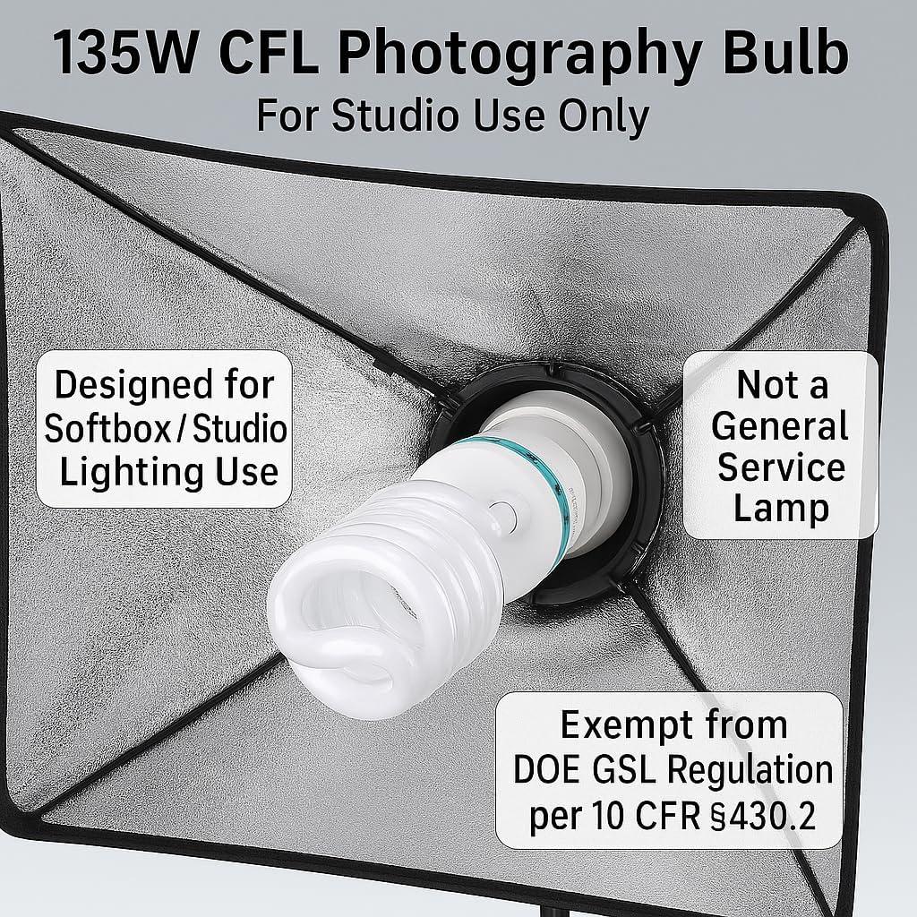 Bombilla CFL 135W 5500K E27 para Softbox Fotografía