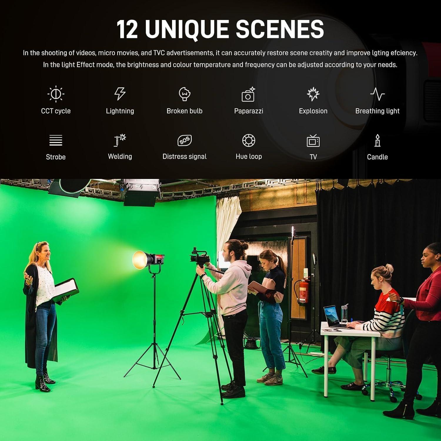 Luces de Estudio Bi-Color GVM 300W con Control App y 12 Modos