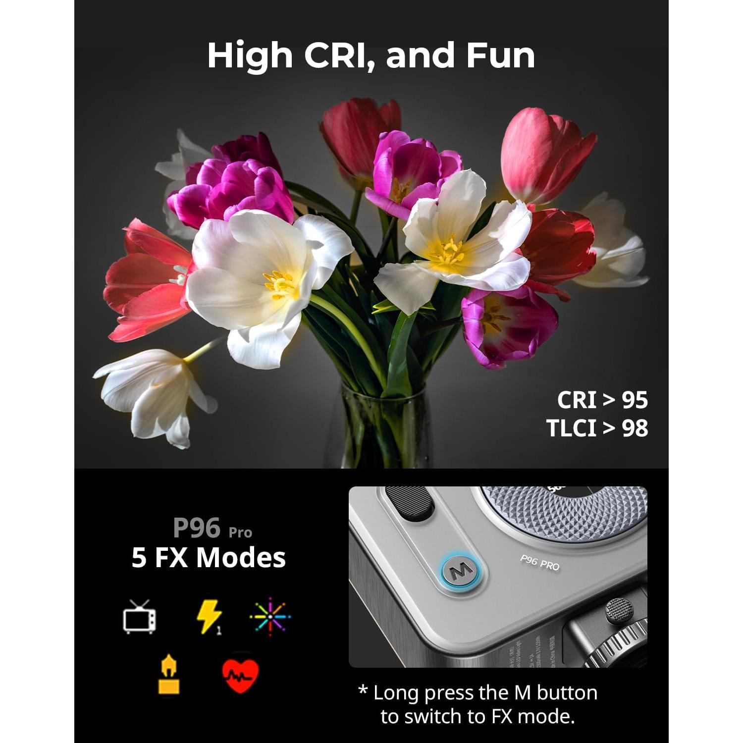 Luz LED de Video SmallRig Vibe P96 Pro 2500-6500K CRI95+