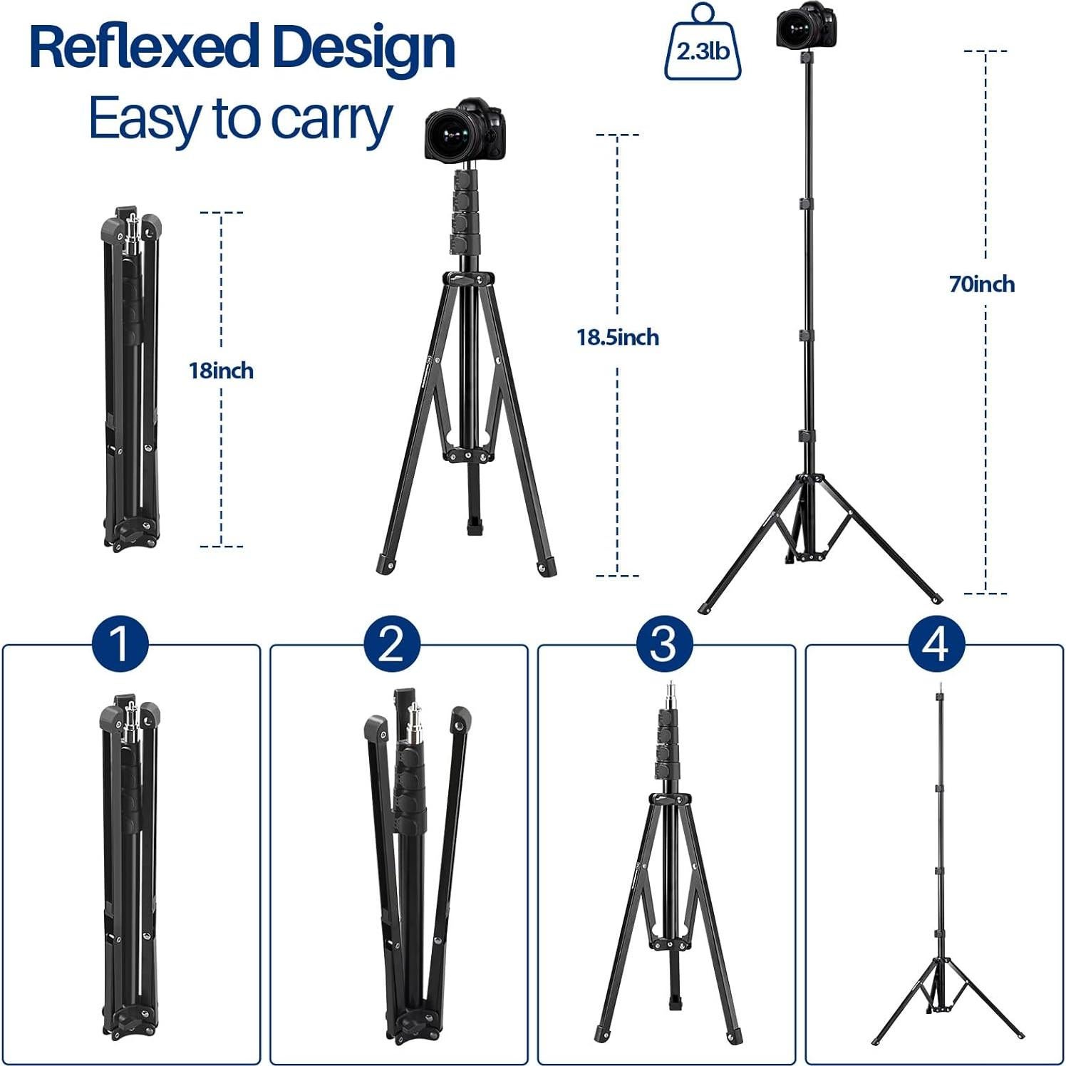 Soporte de Luz LED Plegable WELLMAKING 180 cm 3 kg