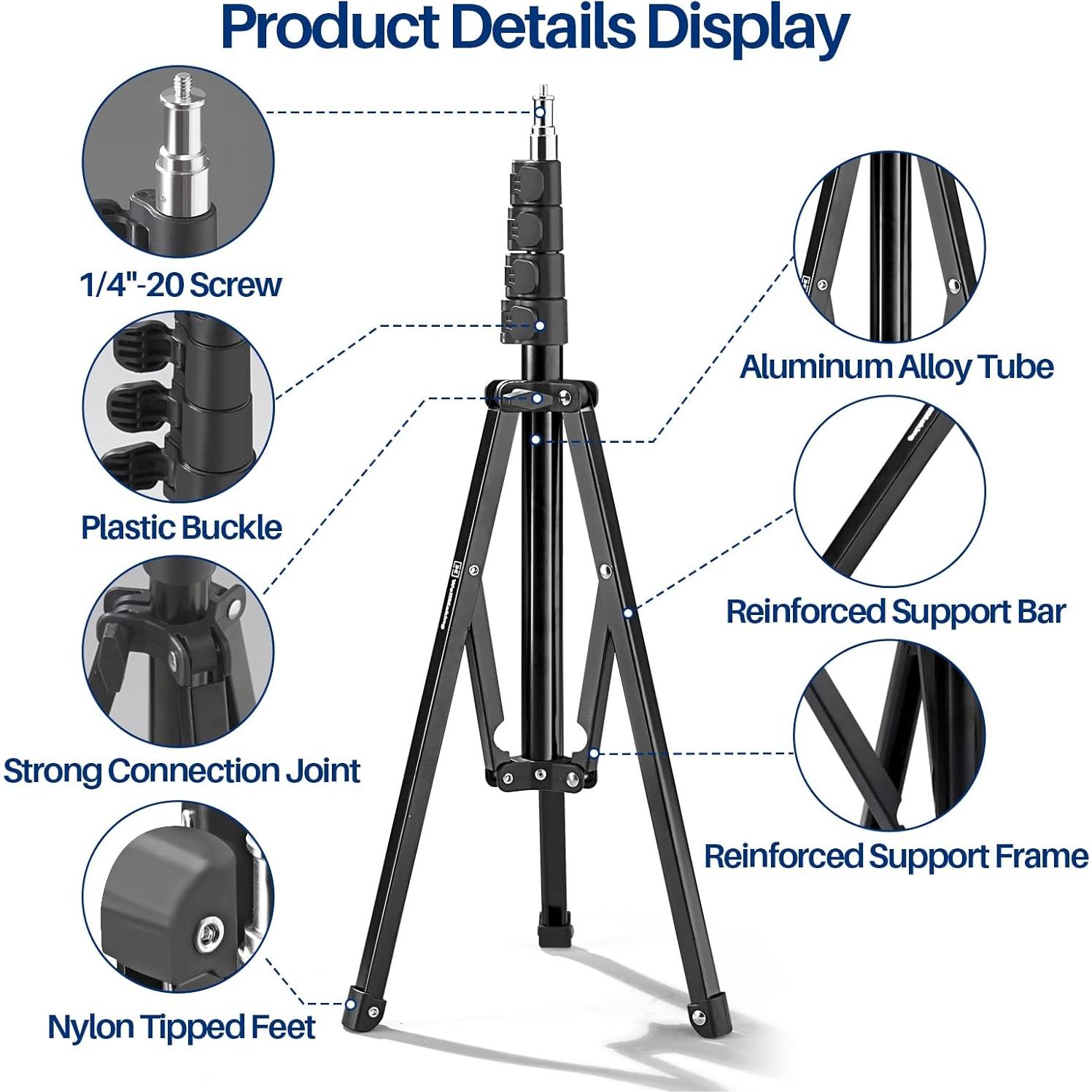 Soporte de Luz LED Plegable WELLMAKING 180 cm 3 kg