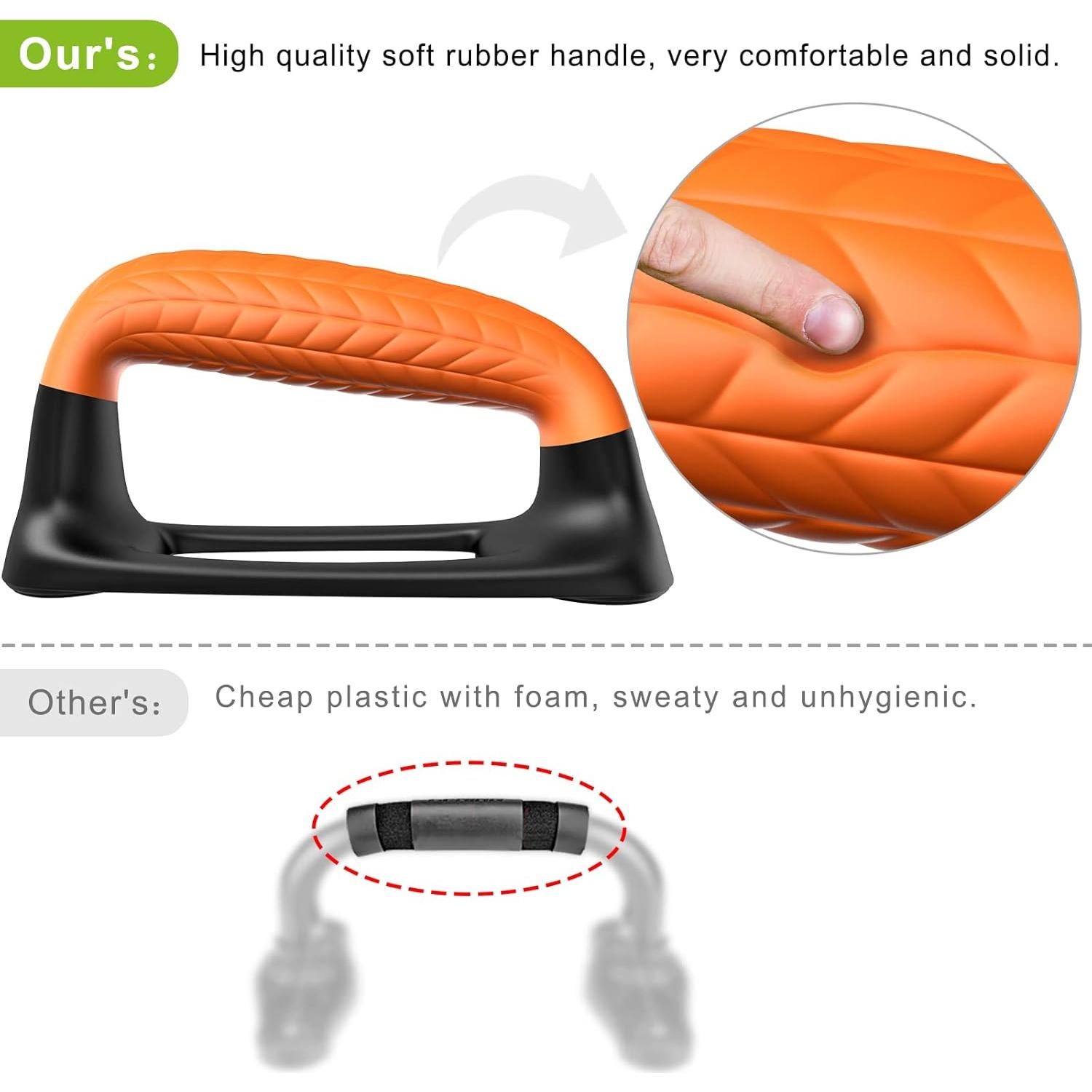 Barras de Push Up SELEWARE con Mango de Goma - Soporta 227 kg