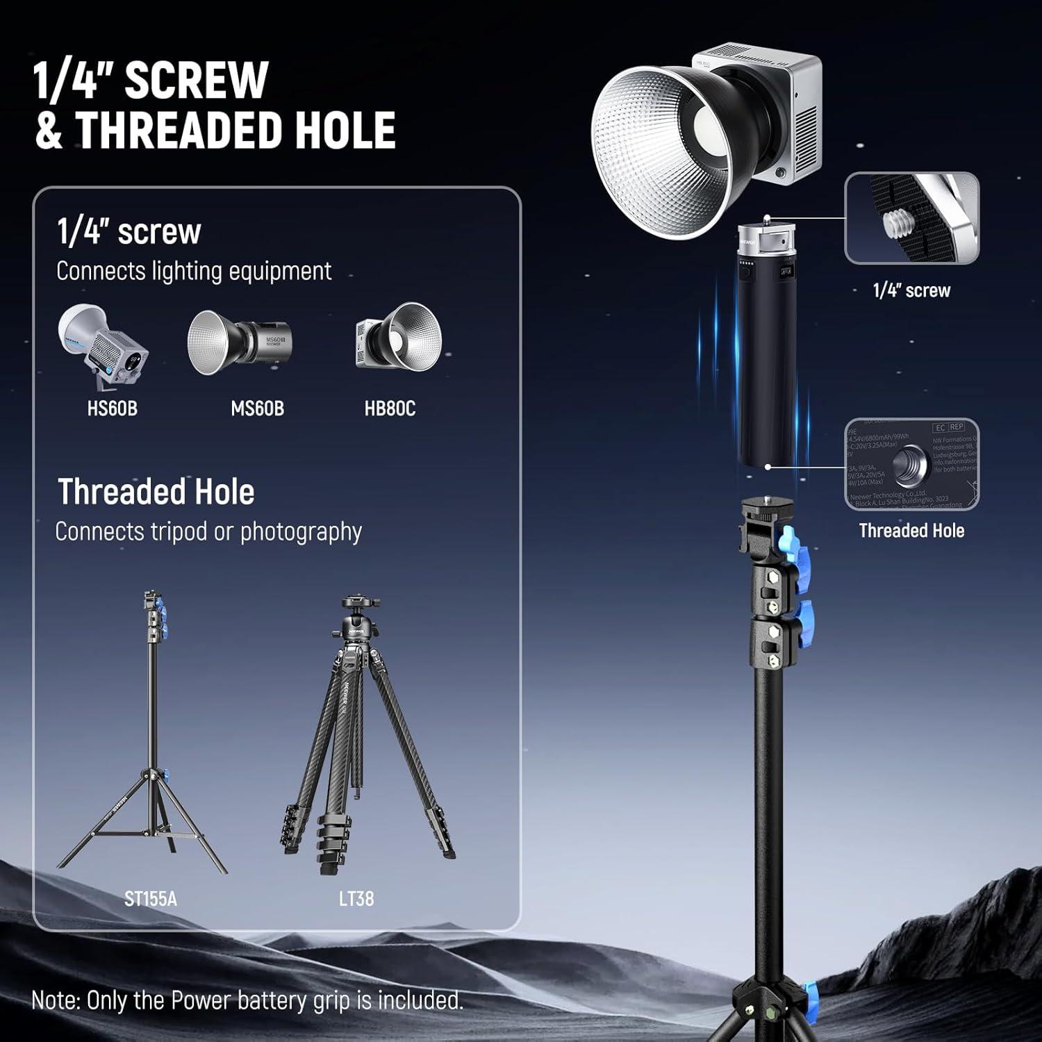 Empuñadura de Batería NEEWER PH99E 6800mAh para Luces COB