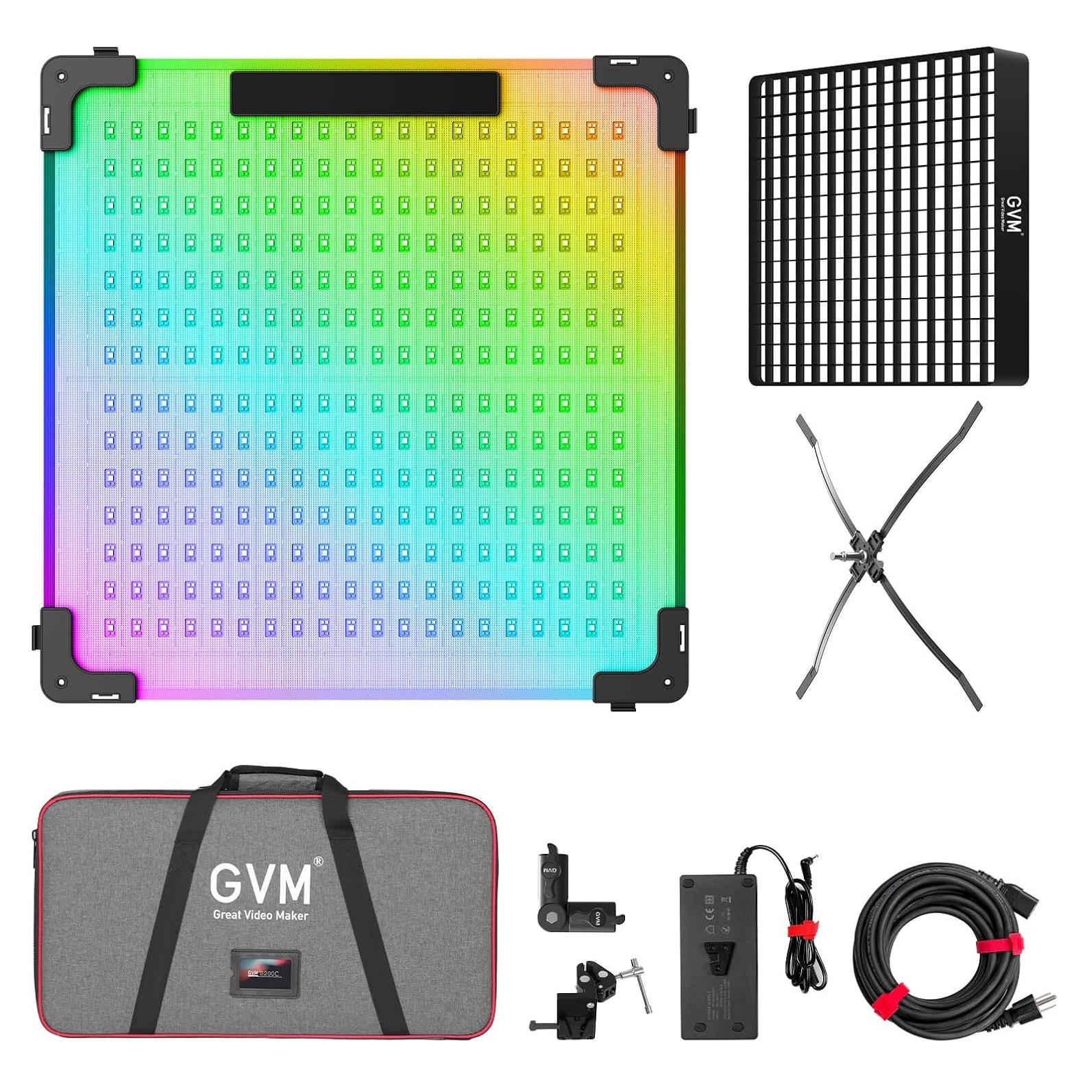 Luz de Video LED Flexible GVM B200C 200W RGB 2000K-10000K